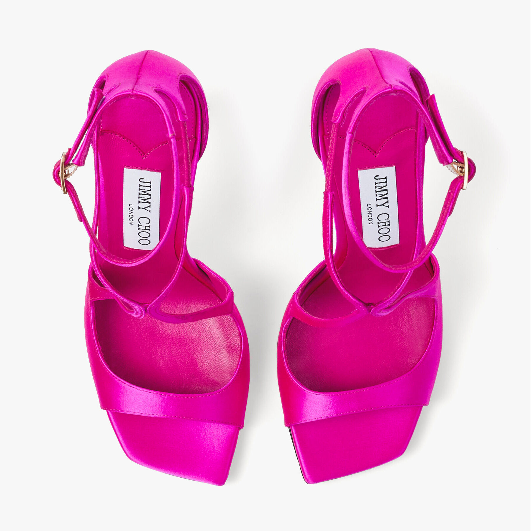 サンダル・ミュール IMMY CHOO AZIA110 SATIN SANDALS Fuchsia Satin Sandals | AZIA 110 | Winter 2021 Collection