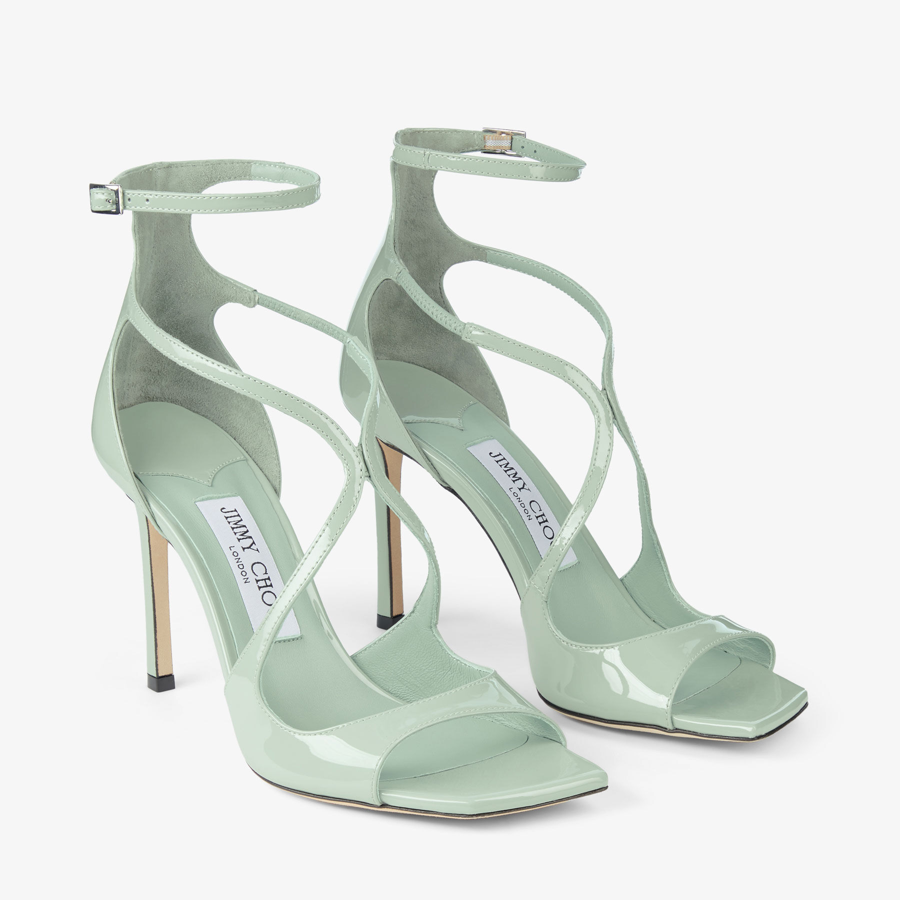 Azia 95 | Sandali in pelle verniciata verde | JIMMY CHOO