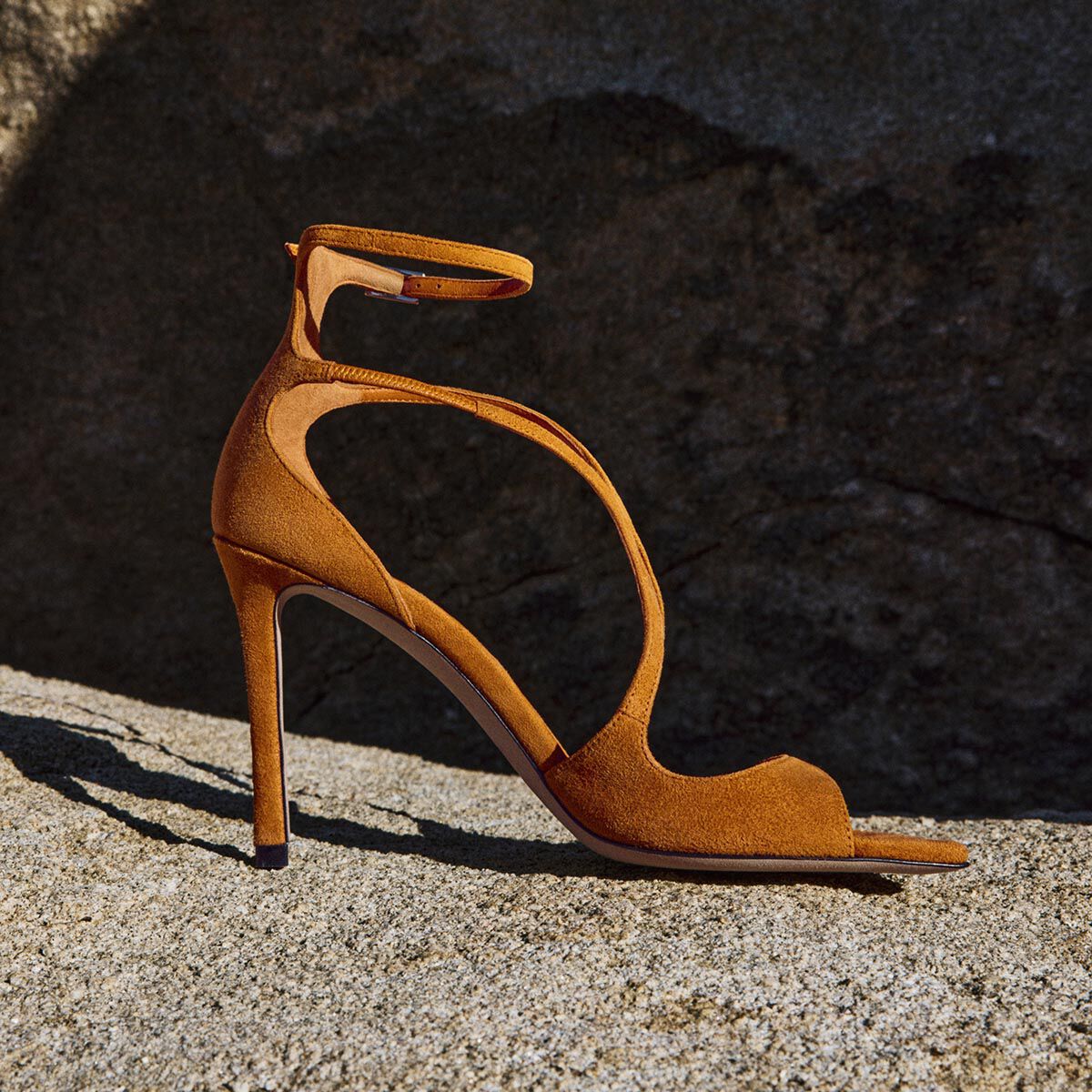 靴 ymama Azia 95 | Sunset Orange Suede Sandals | JIMMY CHOO
