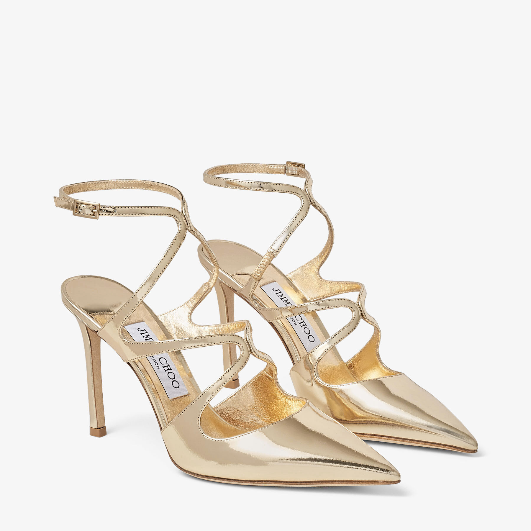 AZIA PUMP 95 | Gold Liquid Metal Leather Pumps | Autumn