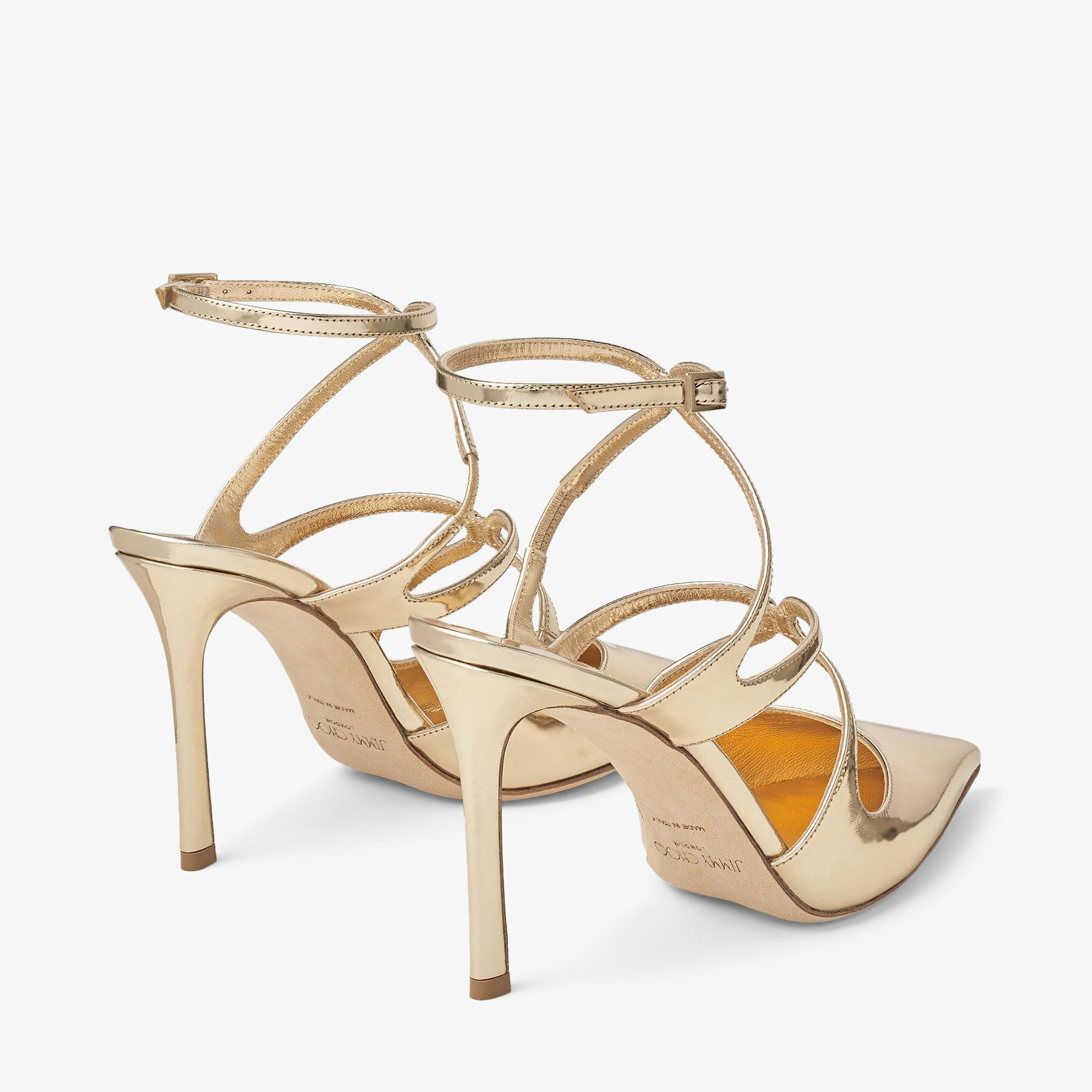 JIMMY CHOO Azia Pump 95 パンプス AZIA PUMP 95 | Gold Liquid Metal Leather Pumps | Autumn