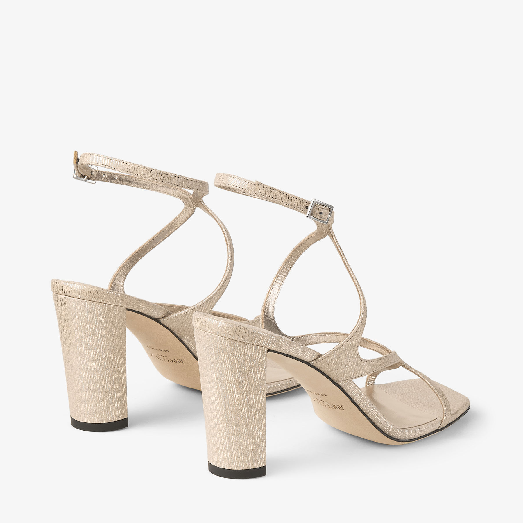 Azie 85 | Soft Gold Nappa Leather Sandals | JIMMY CHOO