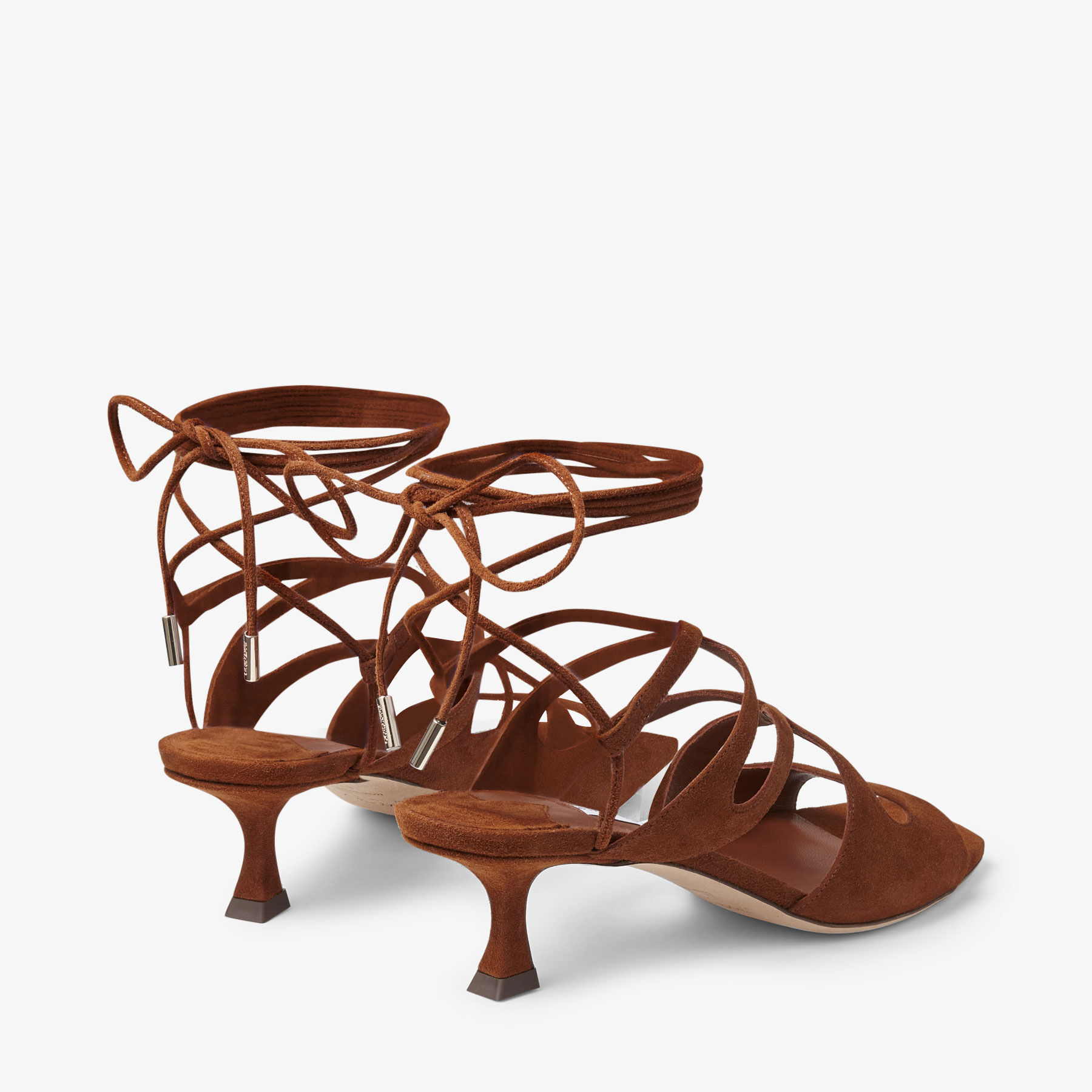 サンダル・ミュール JIMMY CHOO AZURE50 SUEDE LOW HEEL SANDAL AZURE 50 | Tan Suede Sandals | Summer Collection | JIMMY CHOO