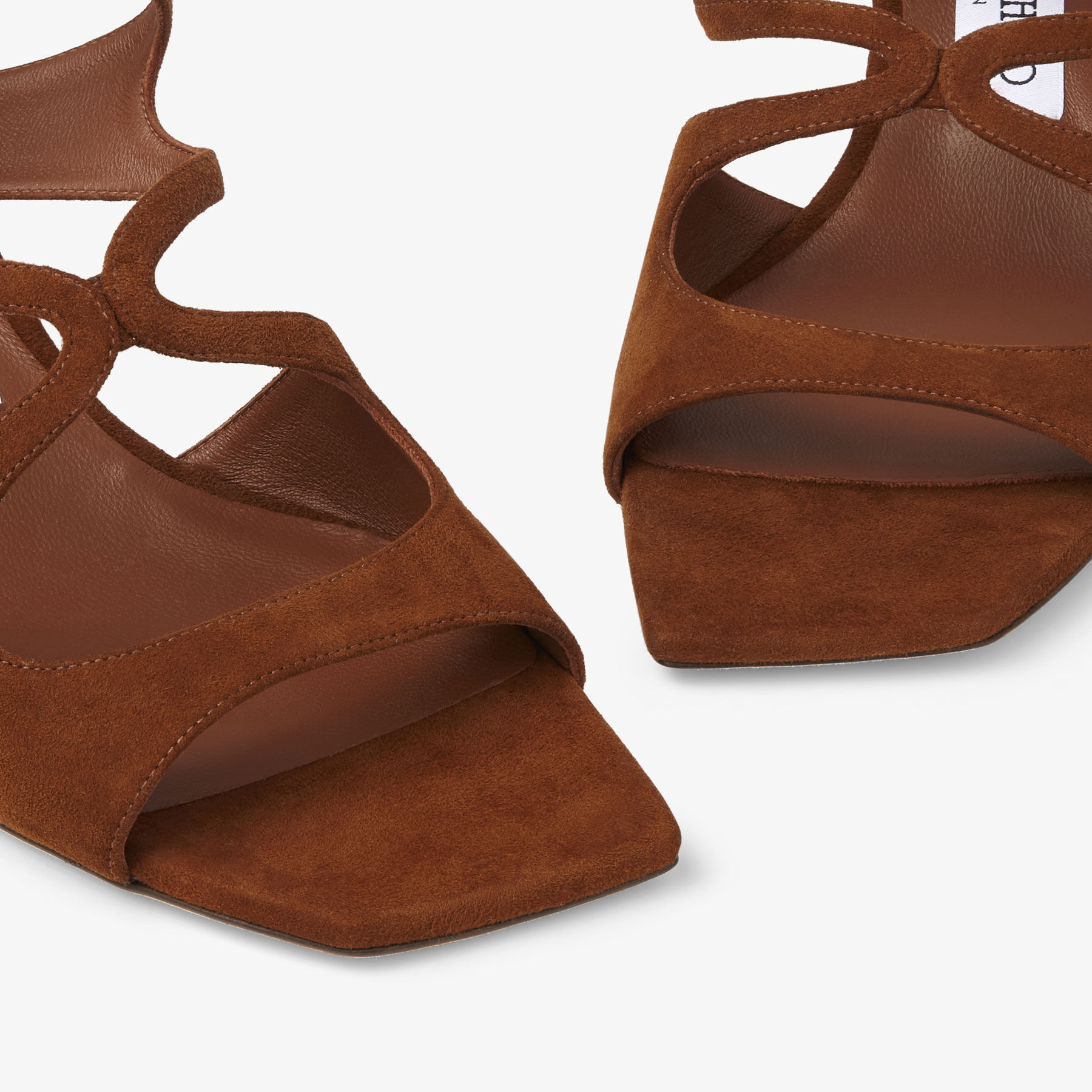 サンダル・ミュール JIMMY CHOO AZURE50 SUEDE LOW HEEL SANDAL AZURE 50 | Tan Suede Sandals | Summer Collection | JIMMY CHOO