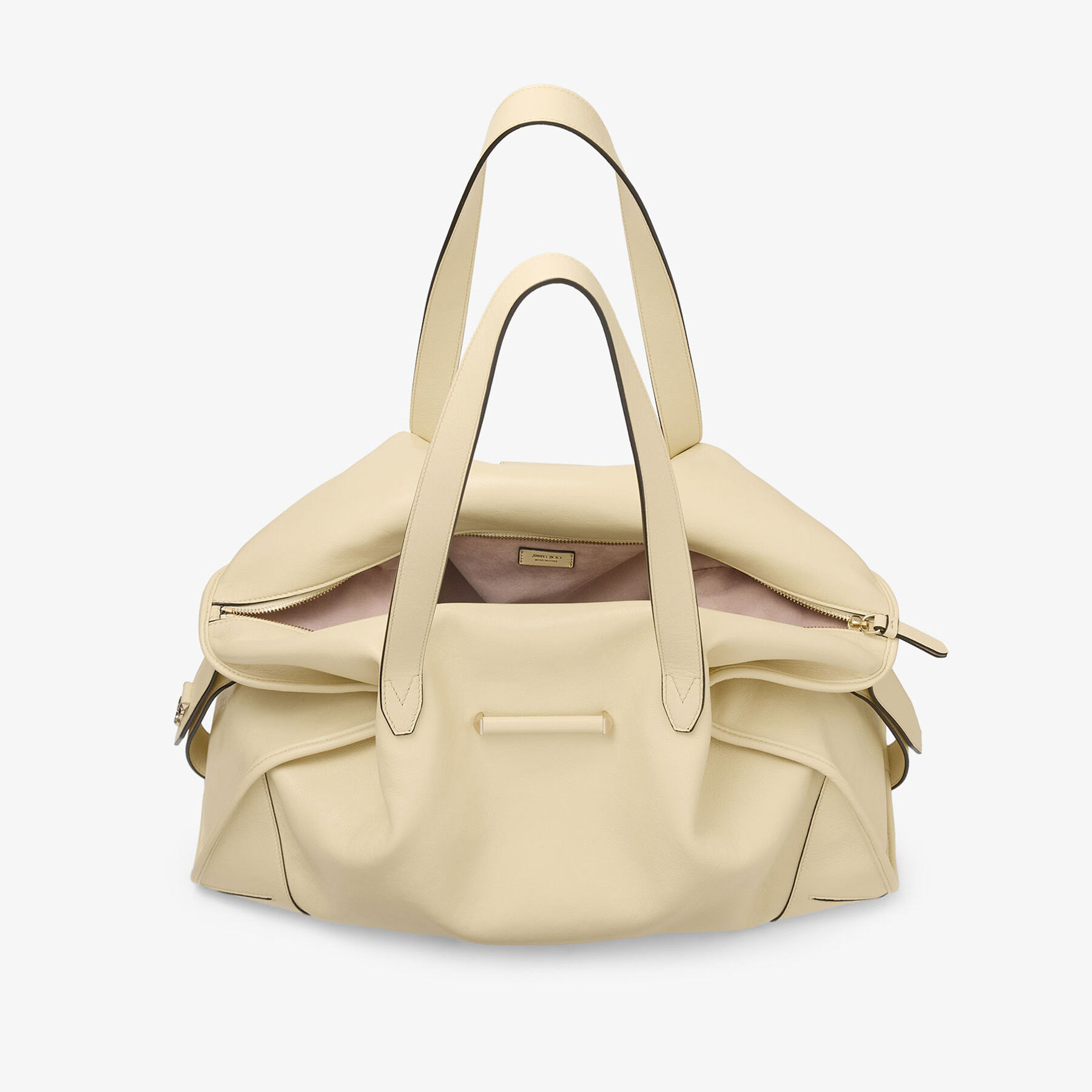 Jimmy Choo Beige Leather Backpack Bar Holdall Small | Buttermilk Biker Leather Holdall Bag  main image 3
