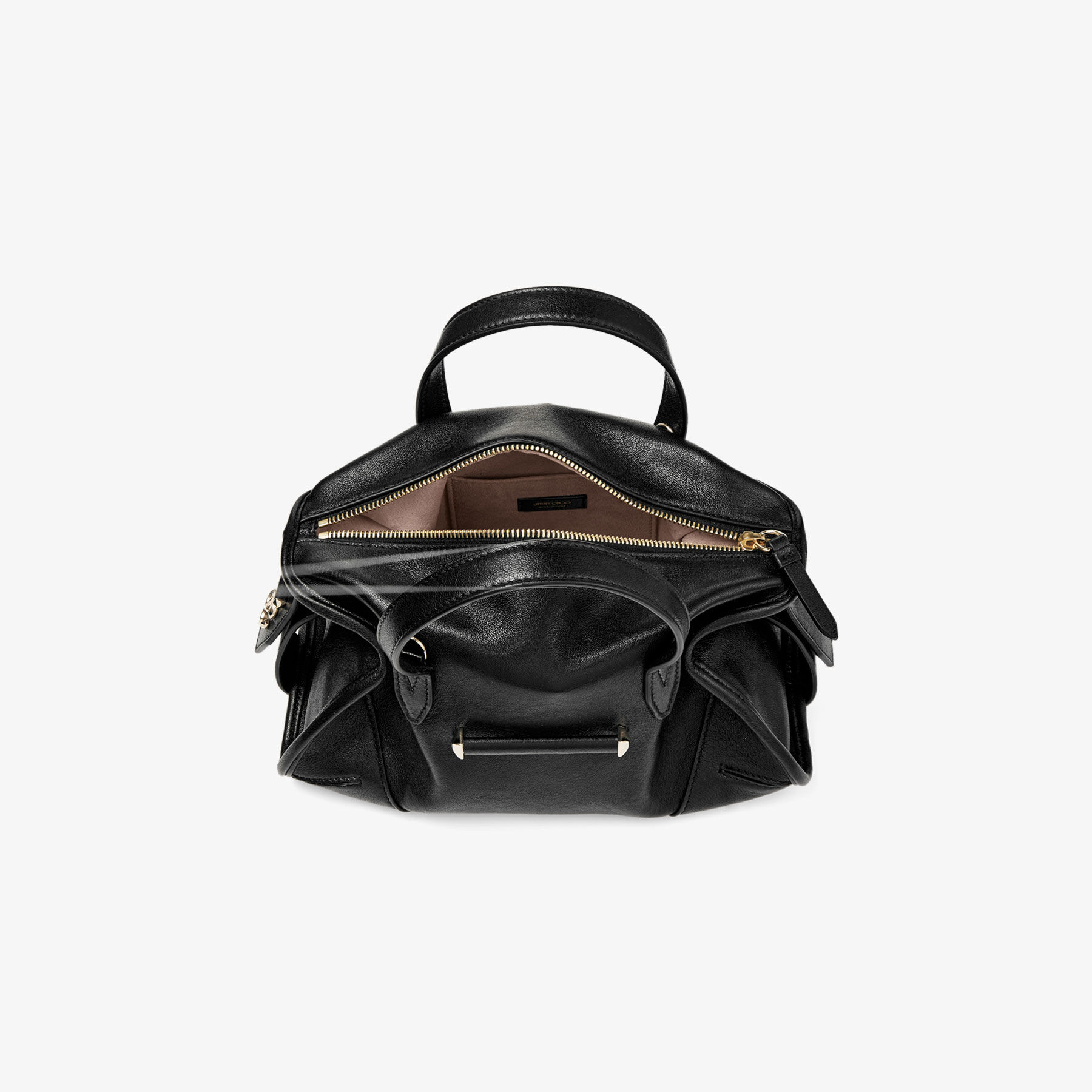 Bar Holdall Small | Black Biker Leather Holdall Bag | JIMMY CHOO