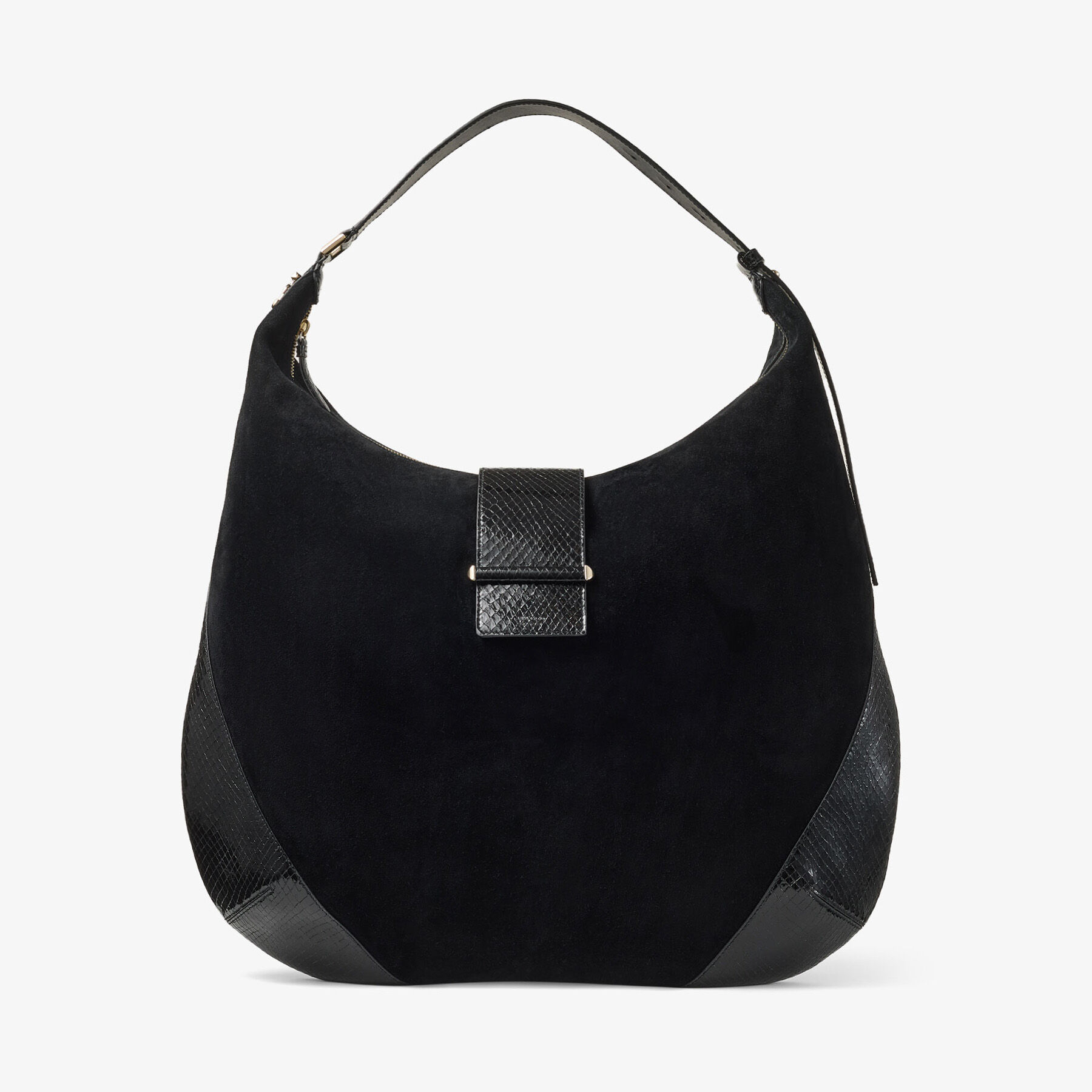JIMMY CHOO ハラコ素材　ミニbag Cinch Mini | Black Calf Leather Mini Bag| JIMMY CHOO