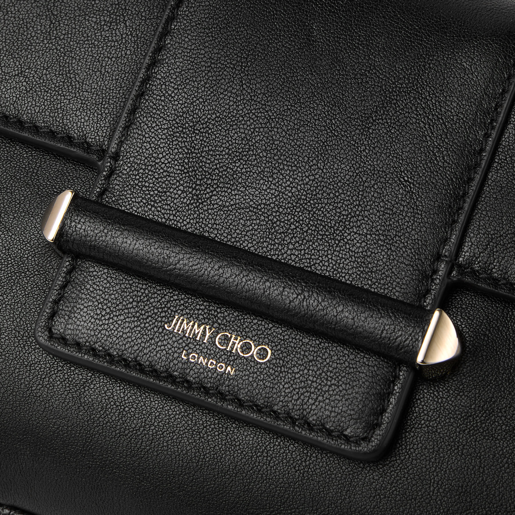 Bar Wallet With Chain | Black Biker Leather Shoulder Bag | JIMMY CHOO