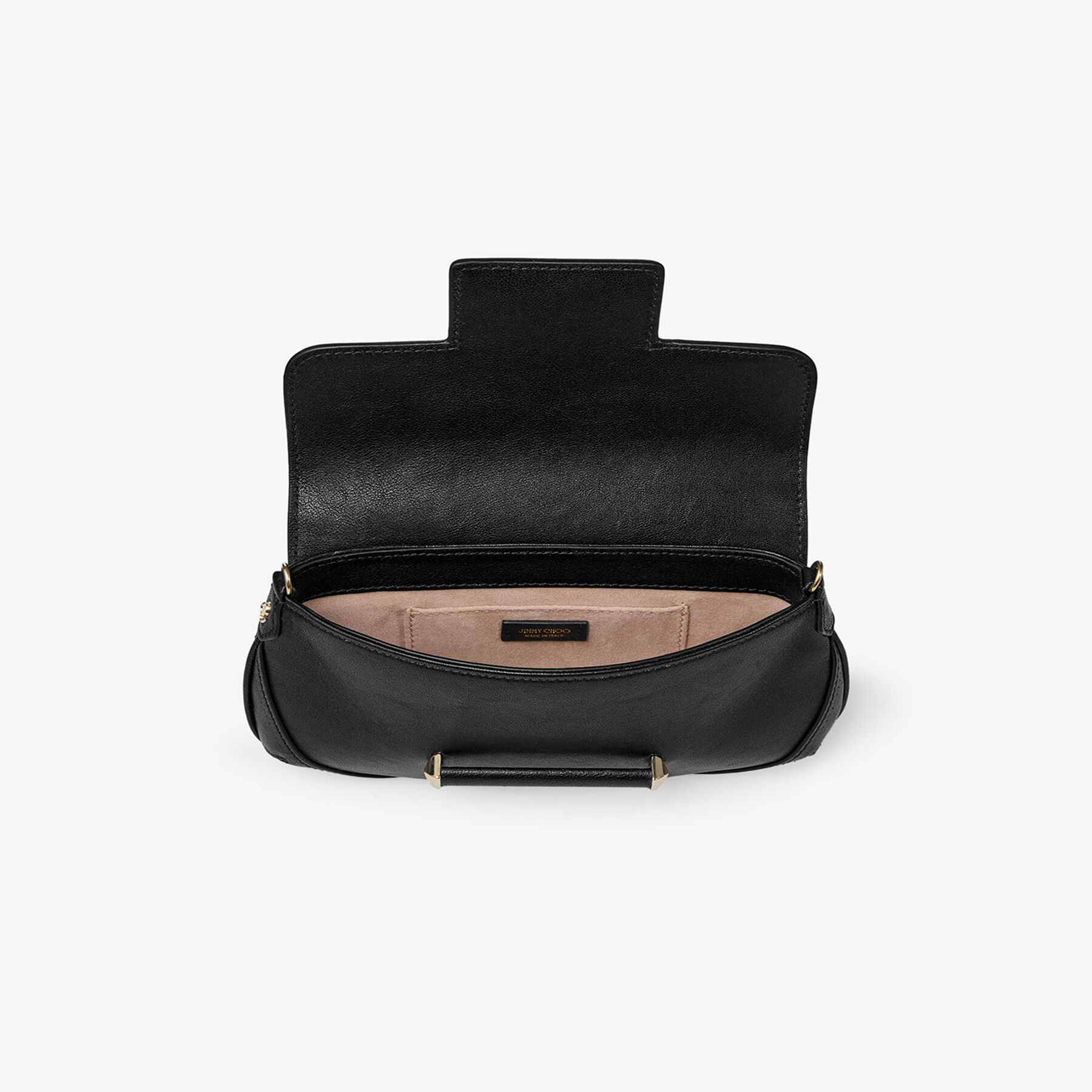 Bar Wallet With Chain | Black Biker Leather Shoulder Bag | JIMMY CHOO