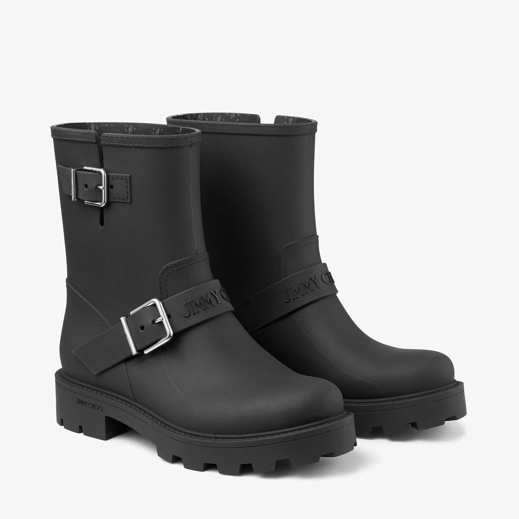 Biker Rain Black TPU Rain Boots JIMMY CHOO
