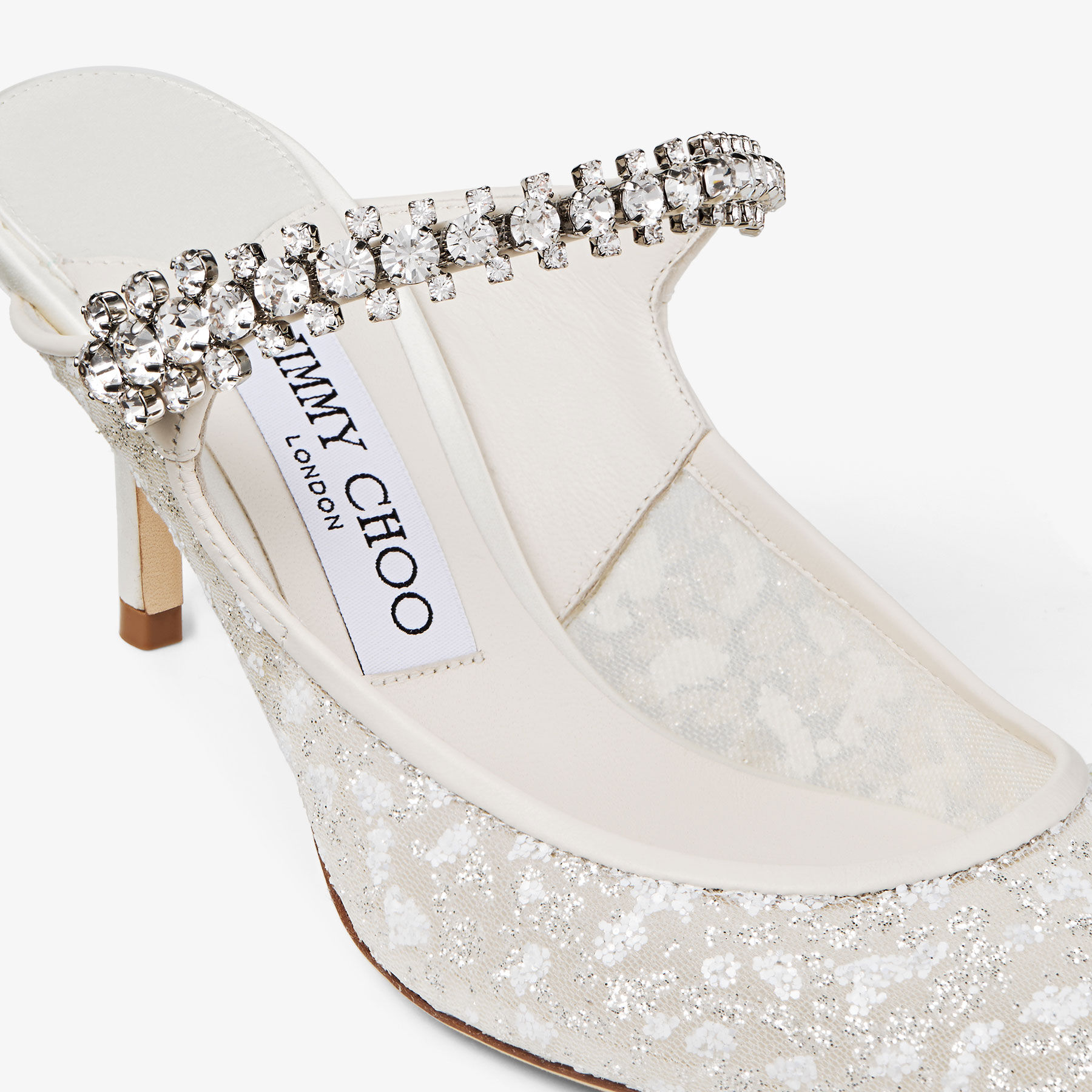 Bing 65 | Silver and White Cloudy Glitter Tulle Pumps | JIMMY CHOO