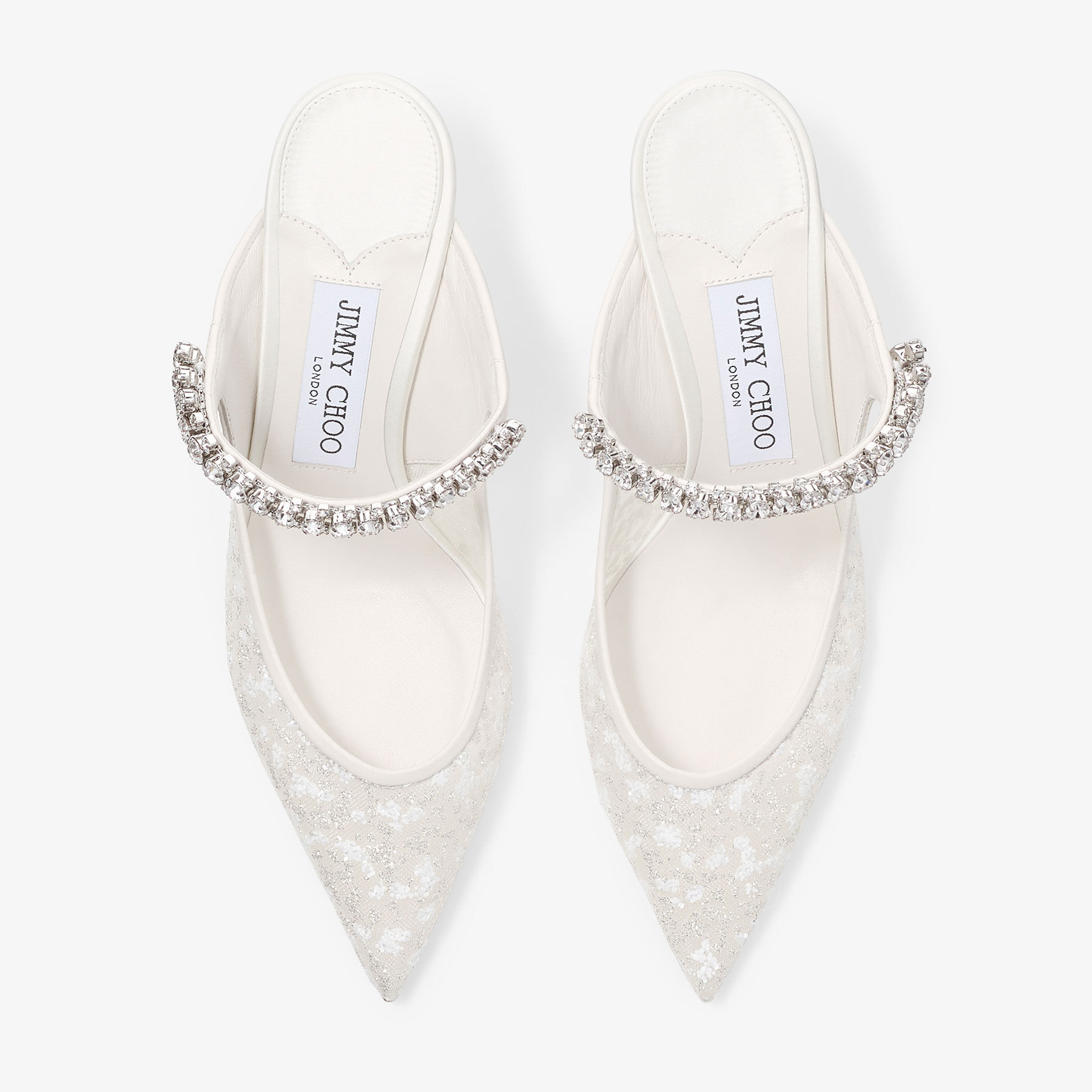 Bing 65 | Silver and White Cloudy Glitter Tulle Pumps | JIMMY CHOO