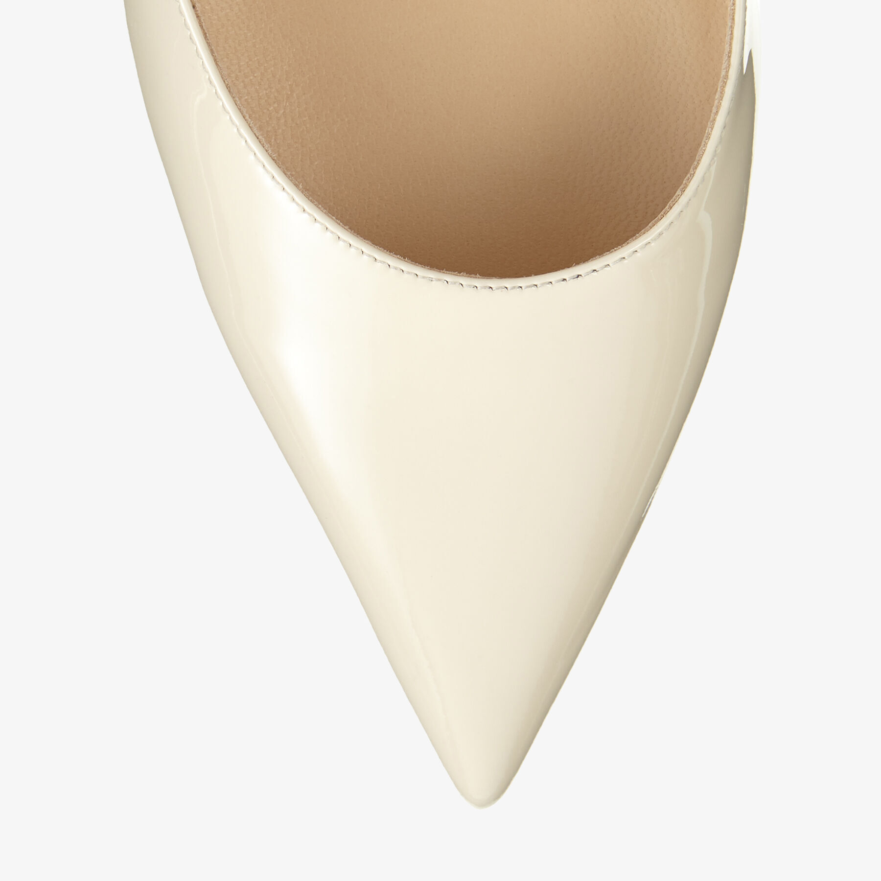 Bing Flat | Linen Patent Leather Mules with Crystal Strap
