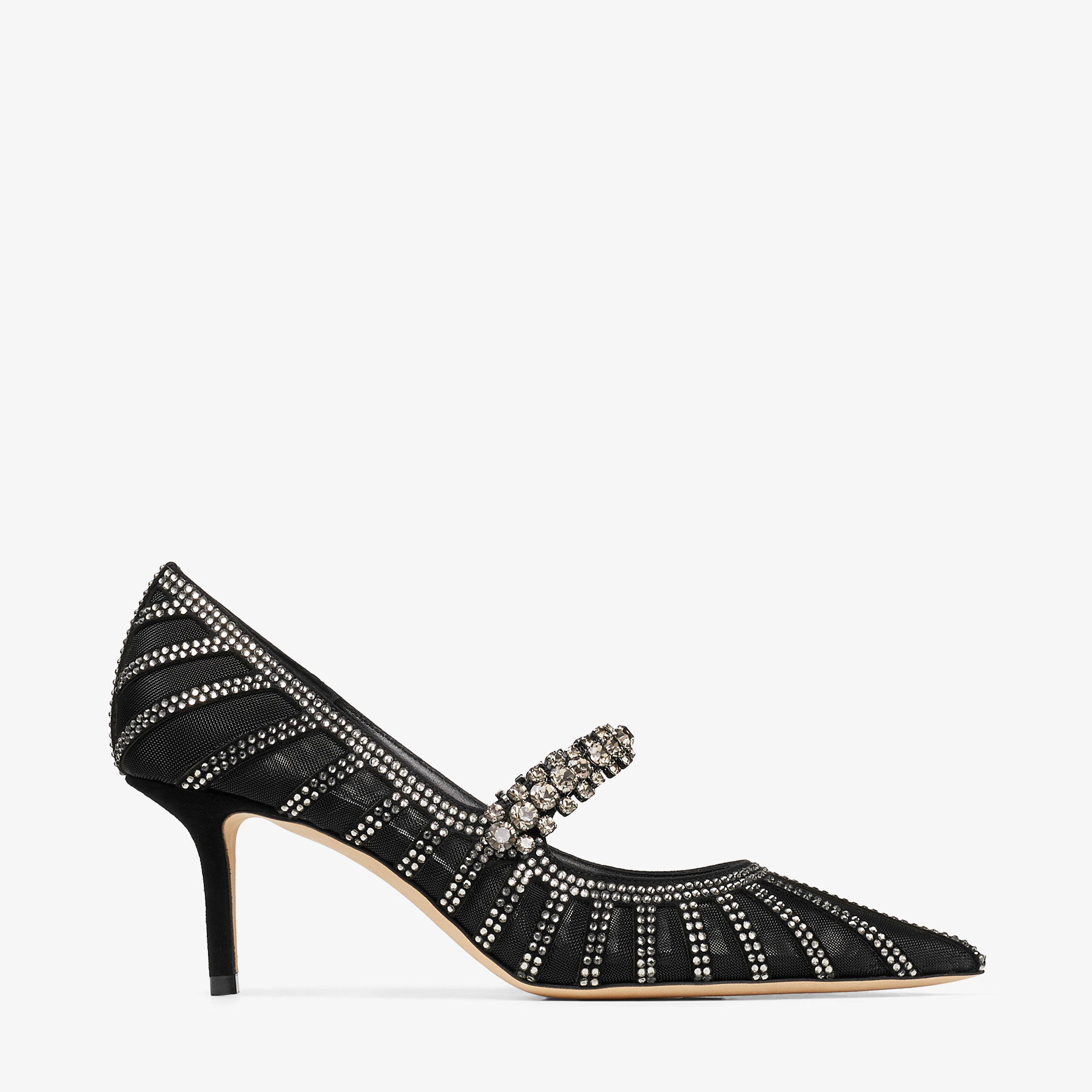 JIMMY CHOO Patent Sporty Mesh Anika 65 Pumps 38.5 Black