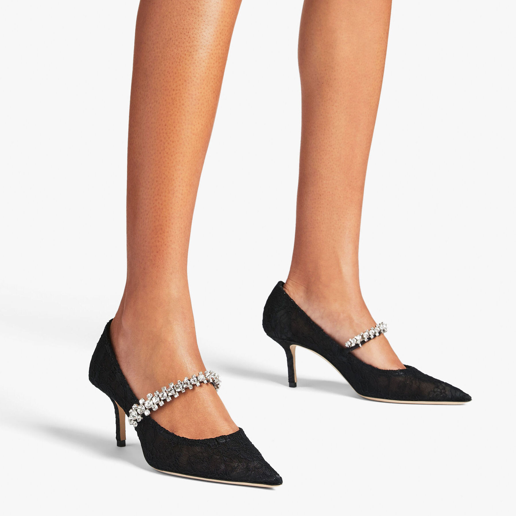 Bing Pump 65 | Black Lace Pumps with crystals | JIMMY CHOO