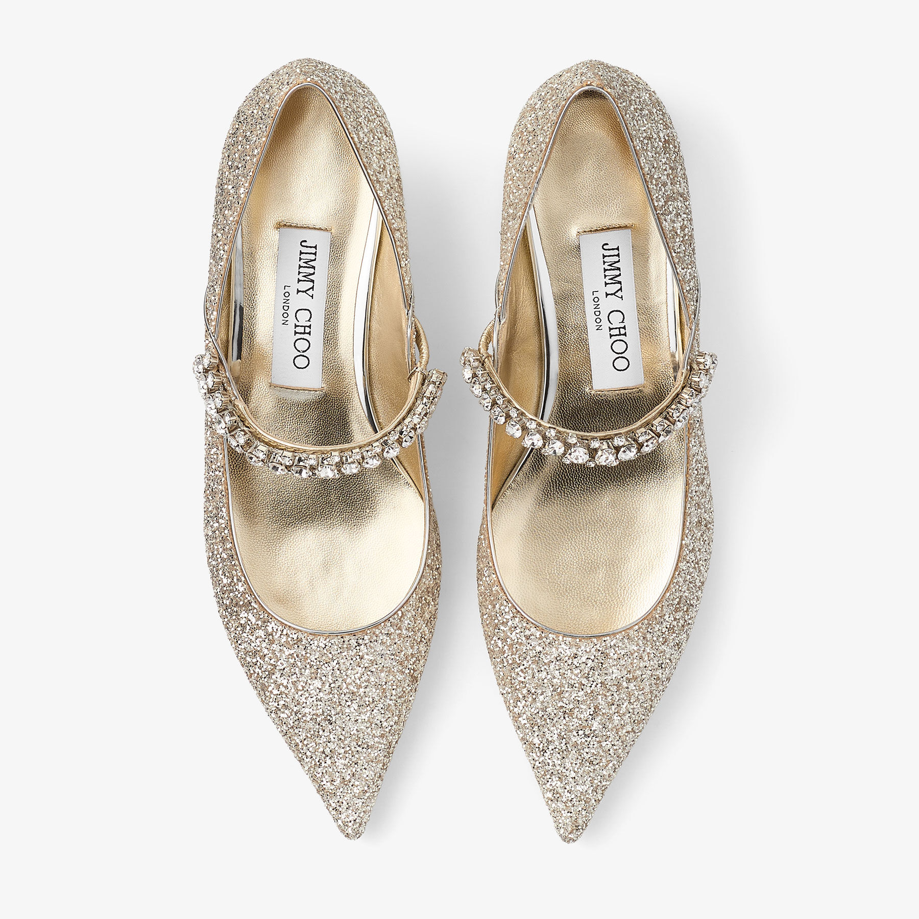 Bing Pump Flat | Sand Glitter Fabric Flats | JIMMY CHOO