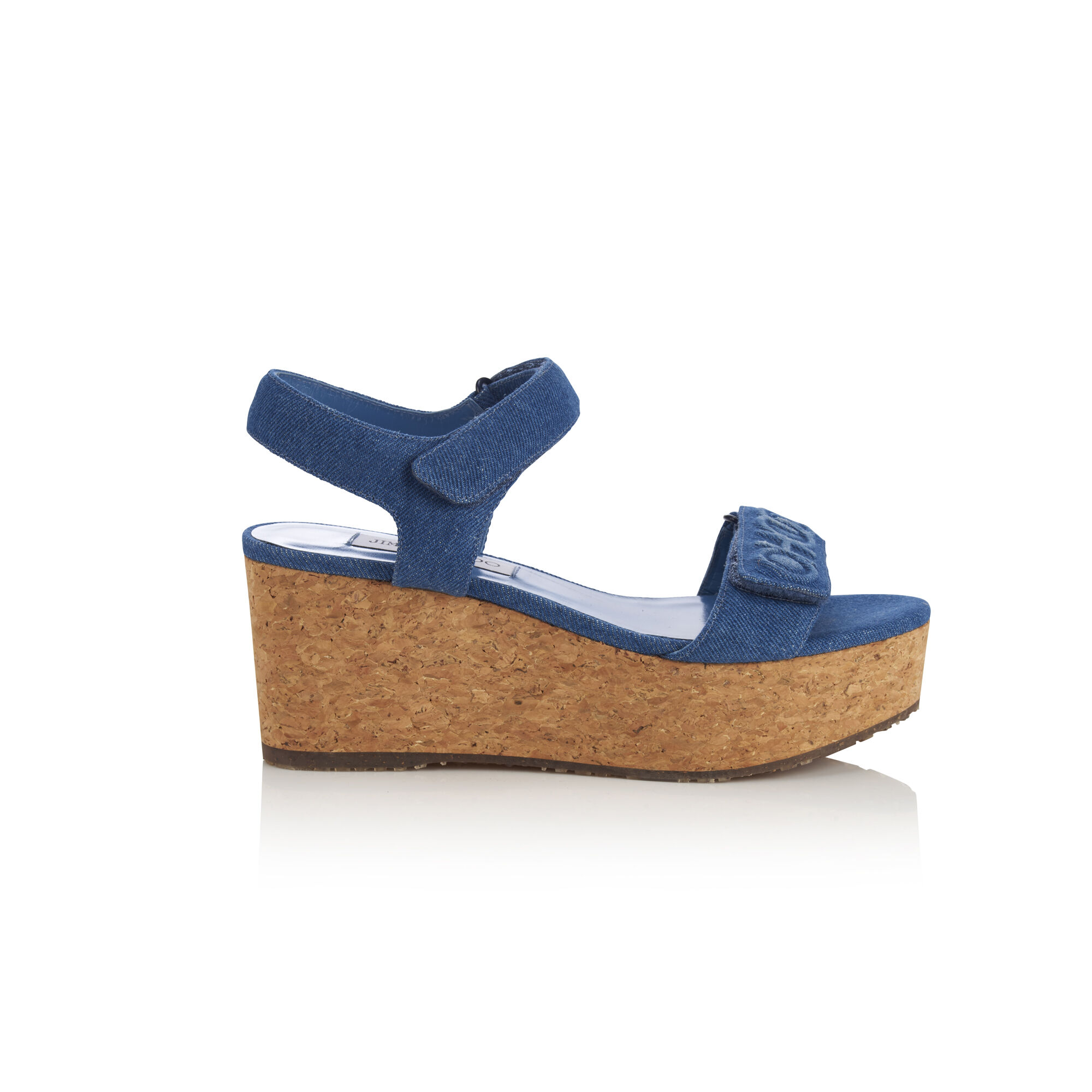 【セール】ジミーチュウ BLAIR 80 プラットフォームサンダル Blair 80 | Denim Wedge Sandals | New Collection| JIMMY CHOO