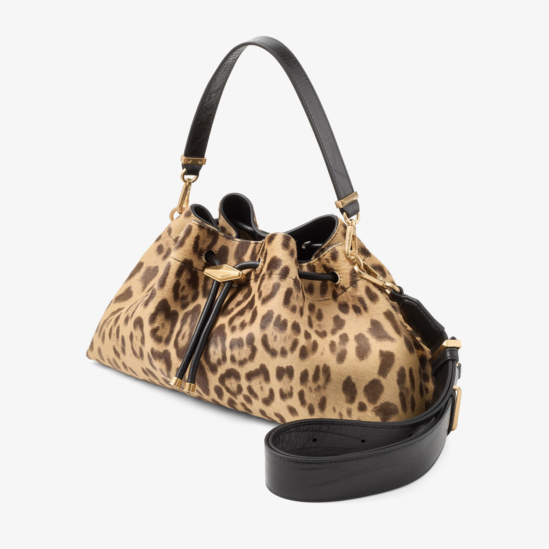 Cinch M | Natural Leopard Print Pony Bag | JIMMY CHOO