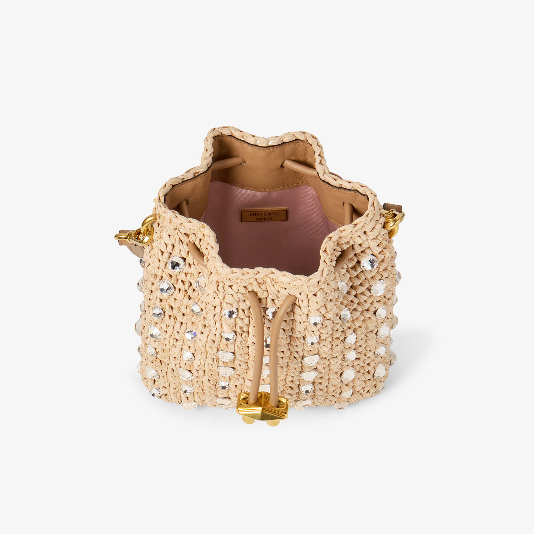 Bon Bon Bucket North-South Mini |Natural Woven Raffia Bucket