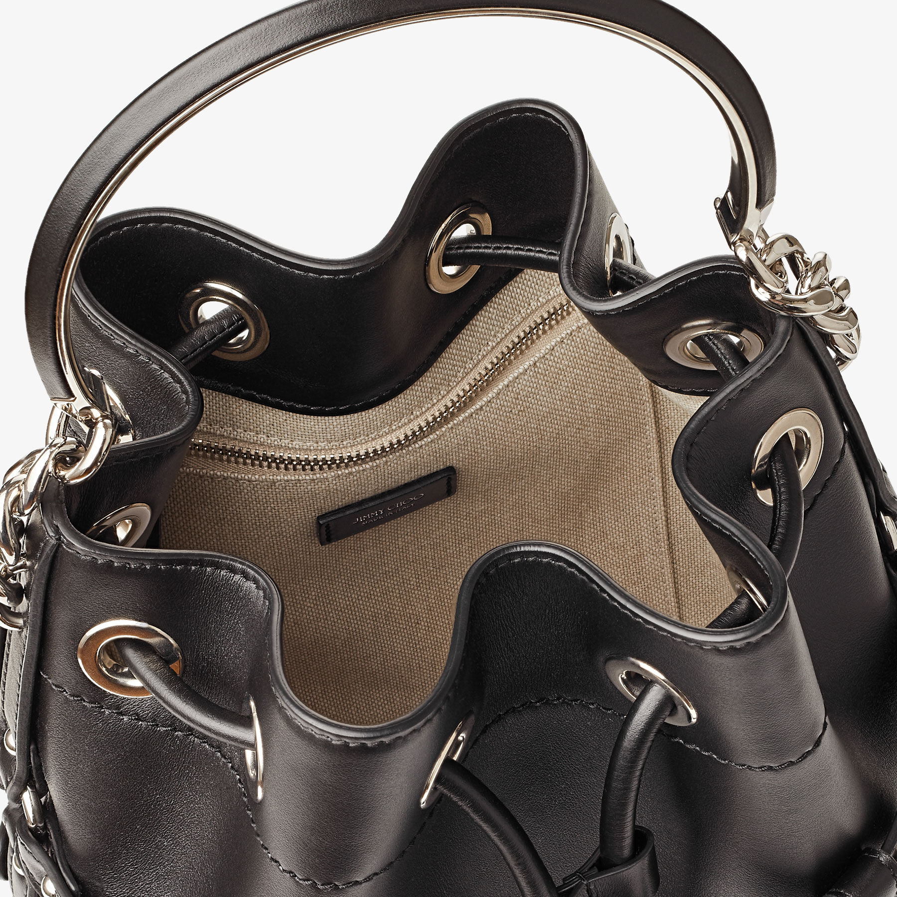Bing 65 | Black Patent Leather Mules with Crystal Strap