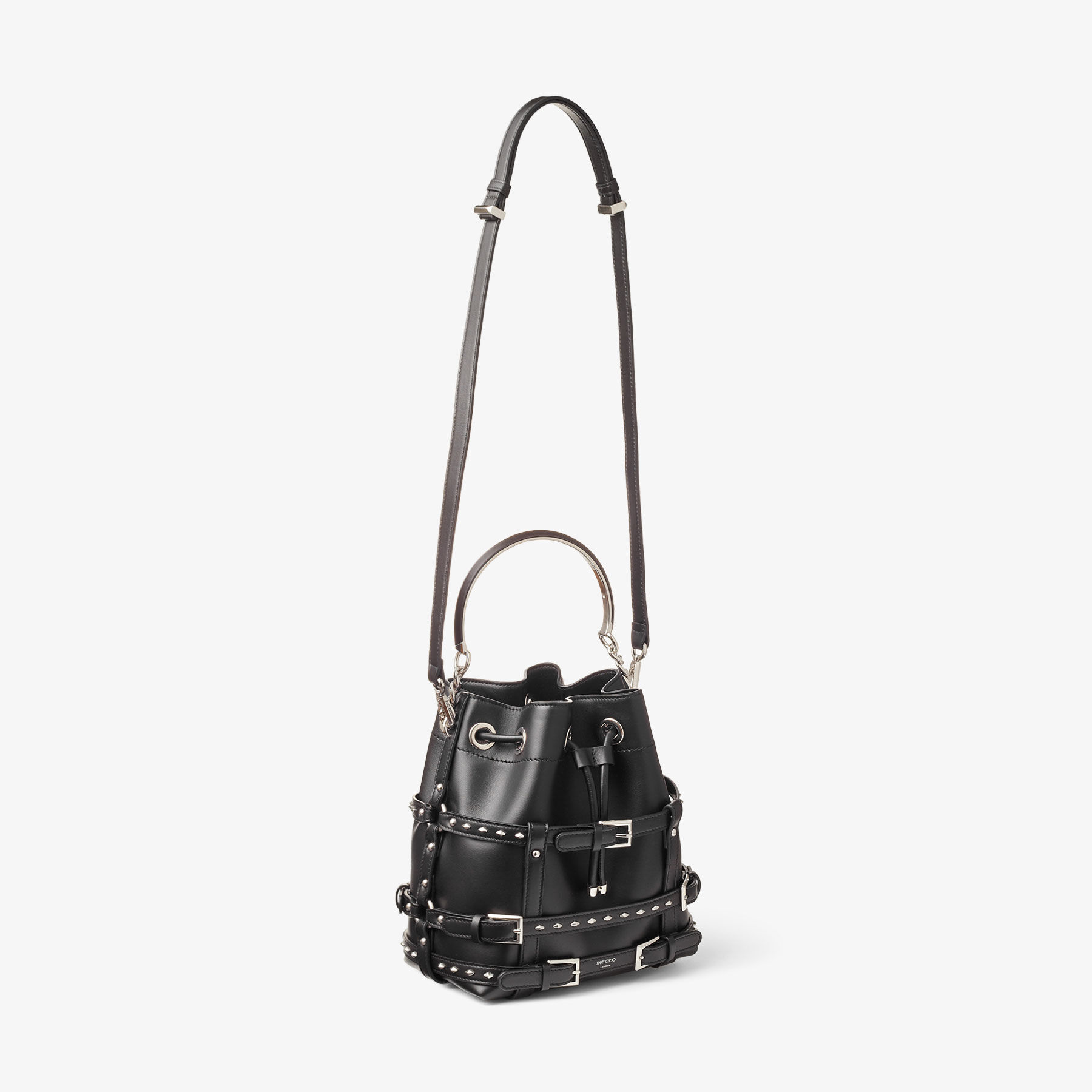 Bon Bon Bucket S | Black Smooth Calf Leather Bucket Bag with
