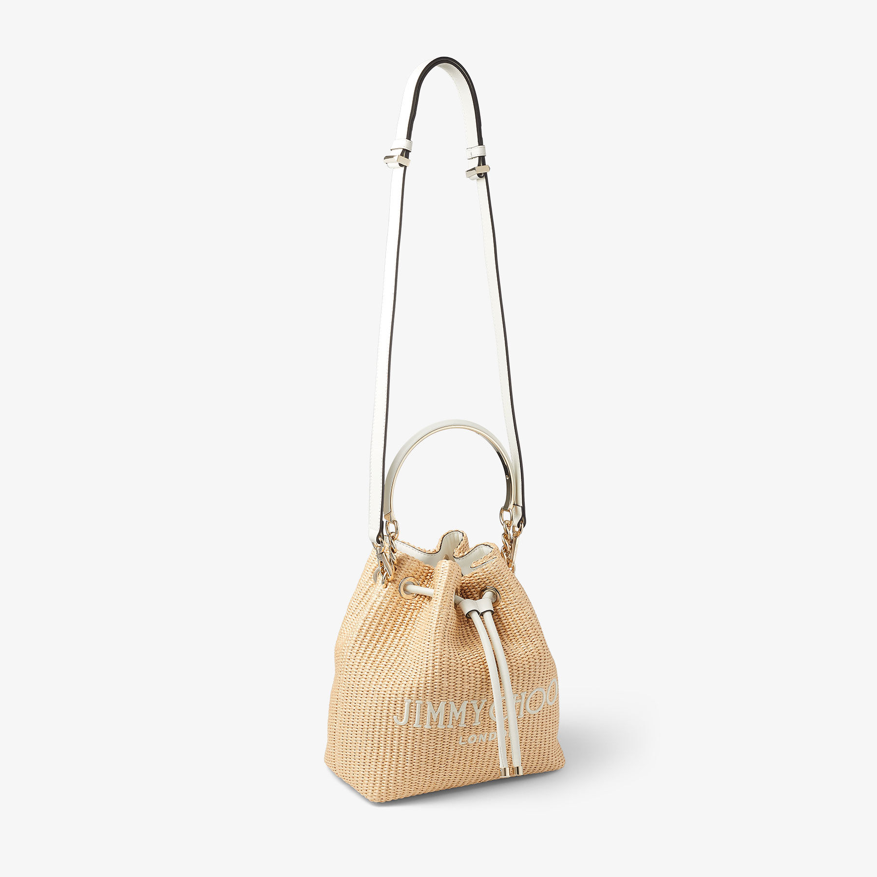 Bon Bon Bucket | Natural Raffia Embroidered Bucket Bag