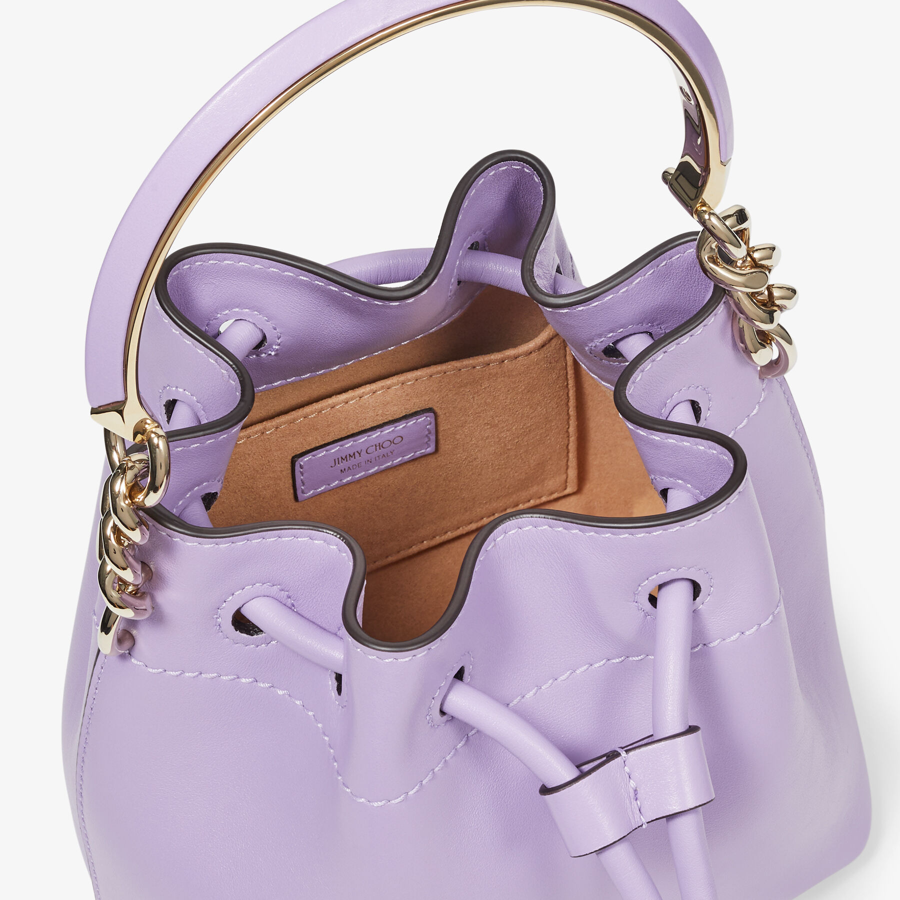 【Jimmy Choo】Bon Bon SOFT SHINY CALF バケットバッグ BON BON BUCKET/S | Wisteria Soft Shiny Calf Leather Bucket