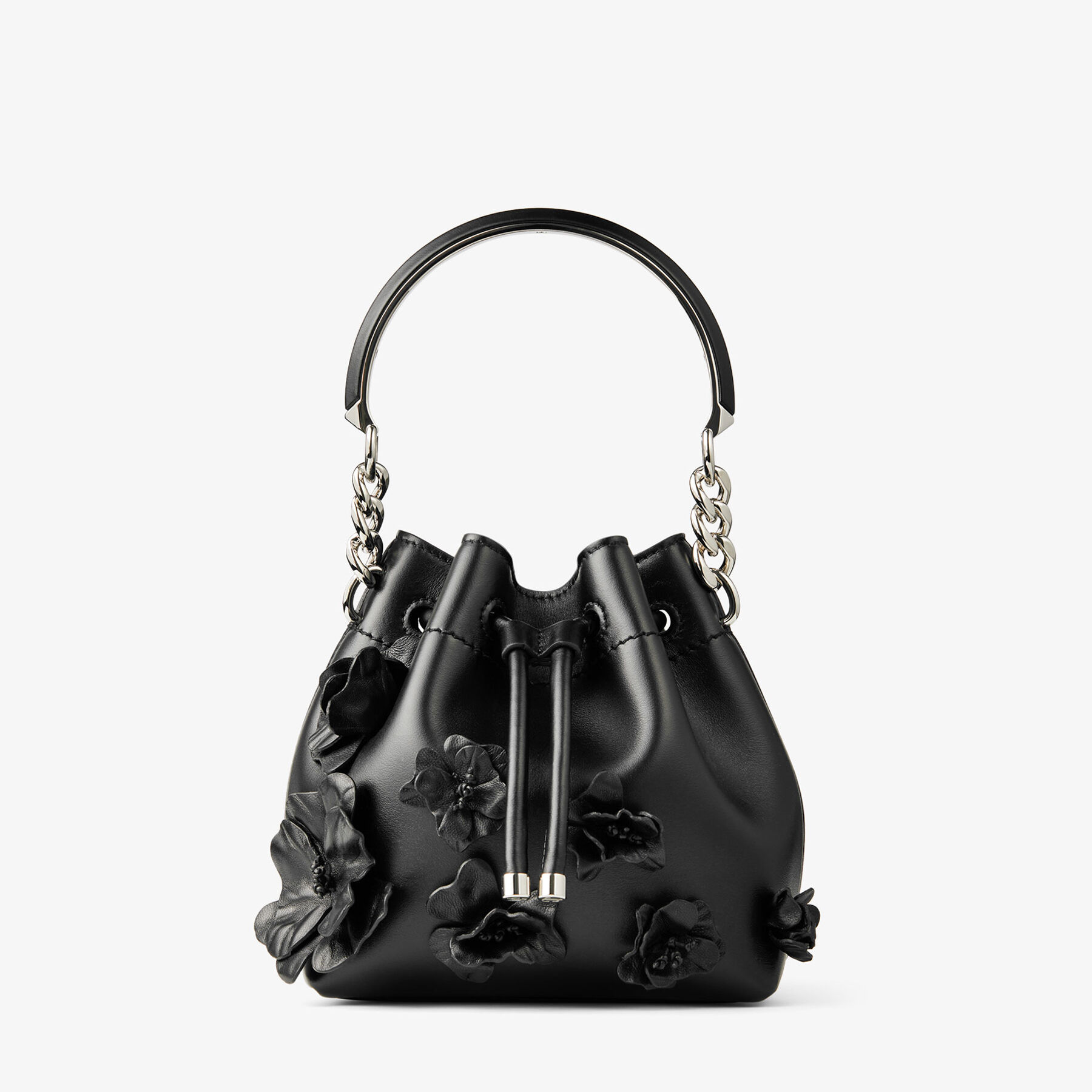 Bon Bon Bucket S | Black Calf Leather Mini Bucket Bag with