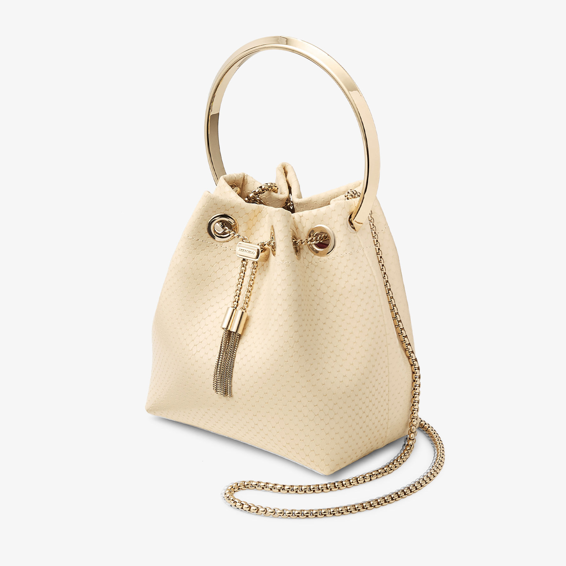 Bon Bon | Yellow Buttermilk Elaphe Print Leather Bag | JIMMY