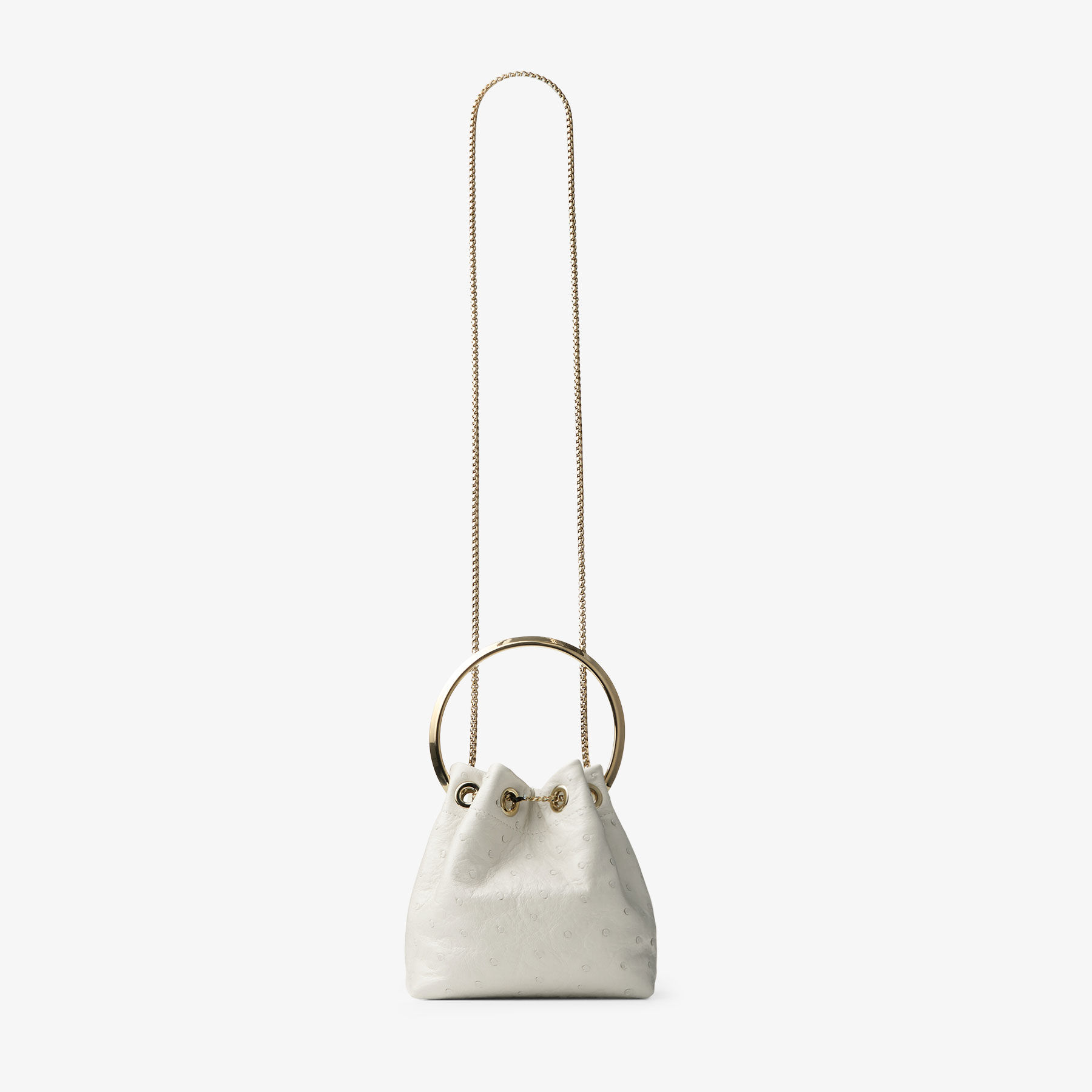 Bon Bon | Latte Ostrich Leather Bag | JIMMY CHOO