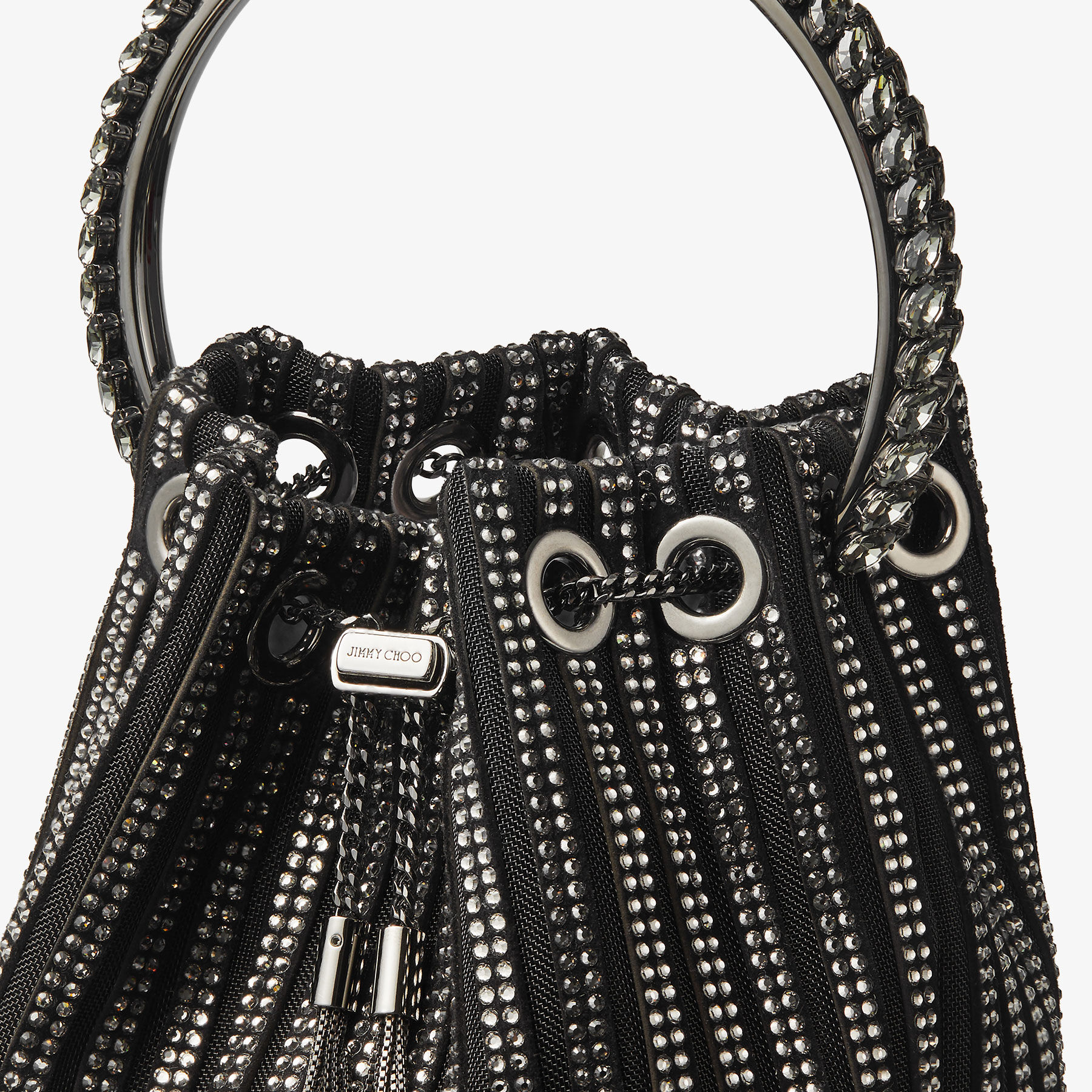 ショルダーバッグ・ポシェット Jimmy Choo Bon Bon Suede Bag JIMMY CHOO Bon Bon embellished fringed suede bucket bag