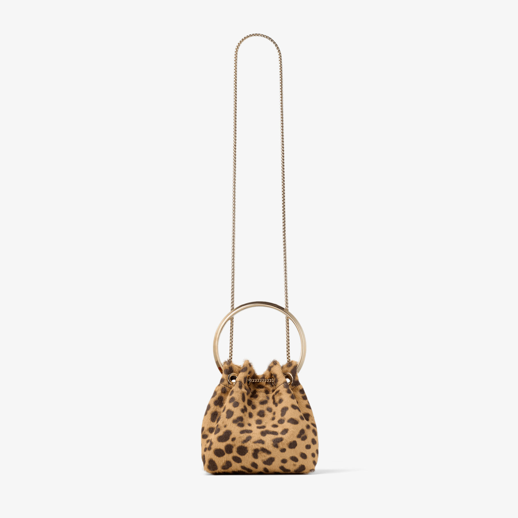 Bon Bon | Natural Leopard Print Pony Bag | JIMMY CHOO