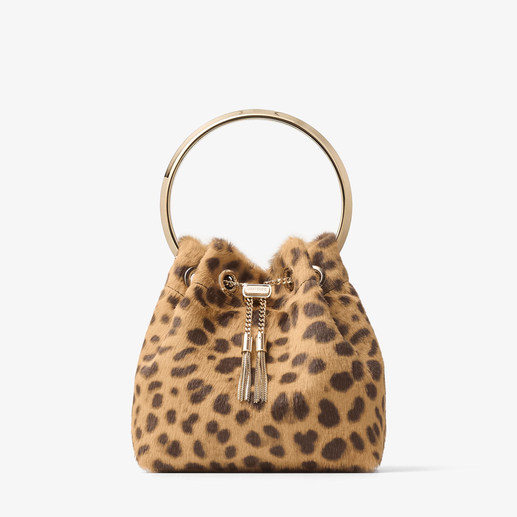 Bon Bon | Natural Leopard Print Pony Bag | JIMMY CHOO