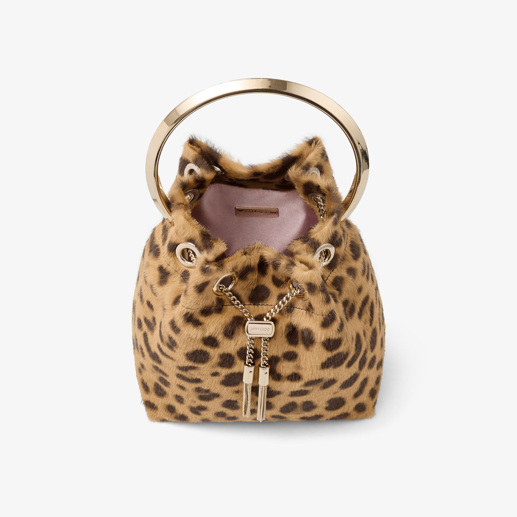 Bon Bon | Natural Leopard Print Pony Bag | JIMMY CHOO