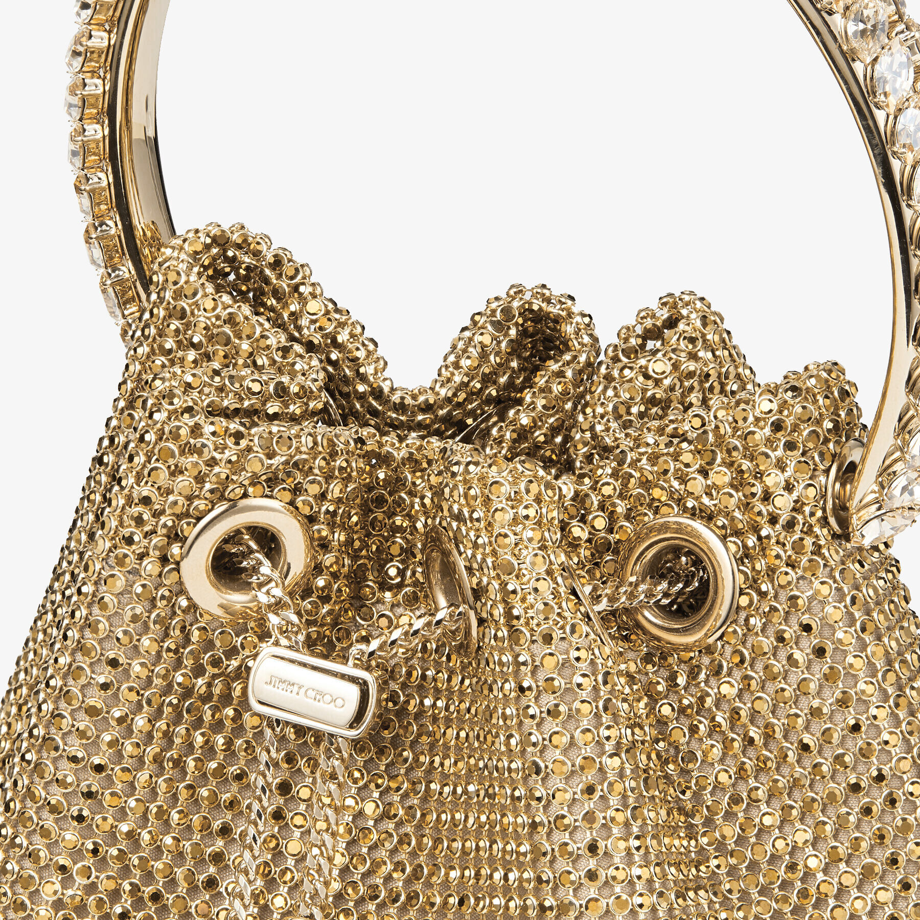 Gold Metallic Leather Clutch Bag With Chain Strap | CALLIE