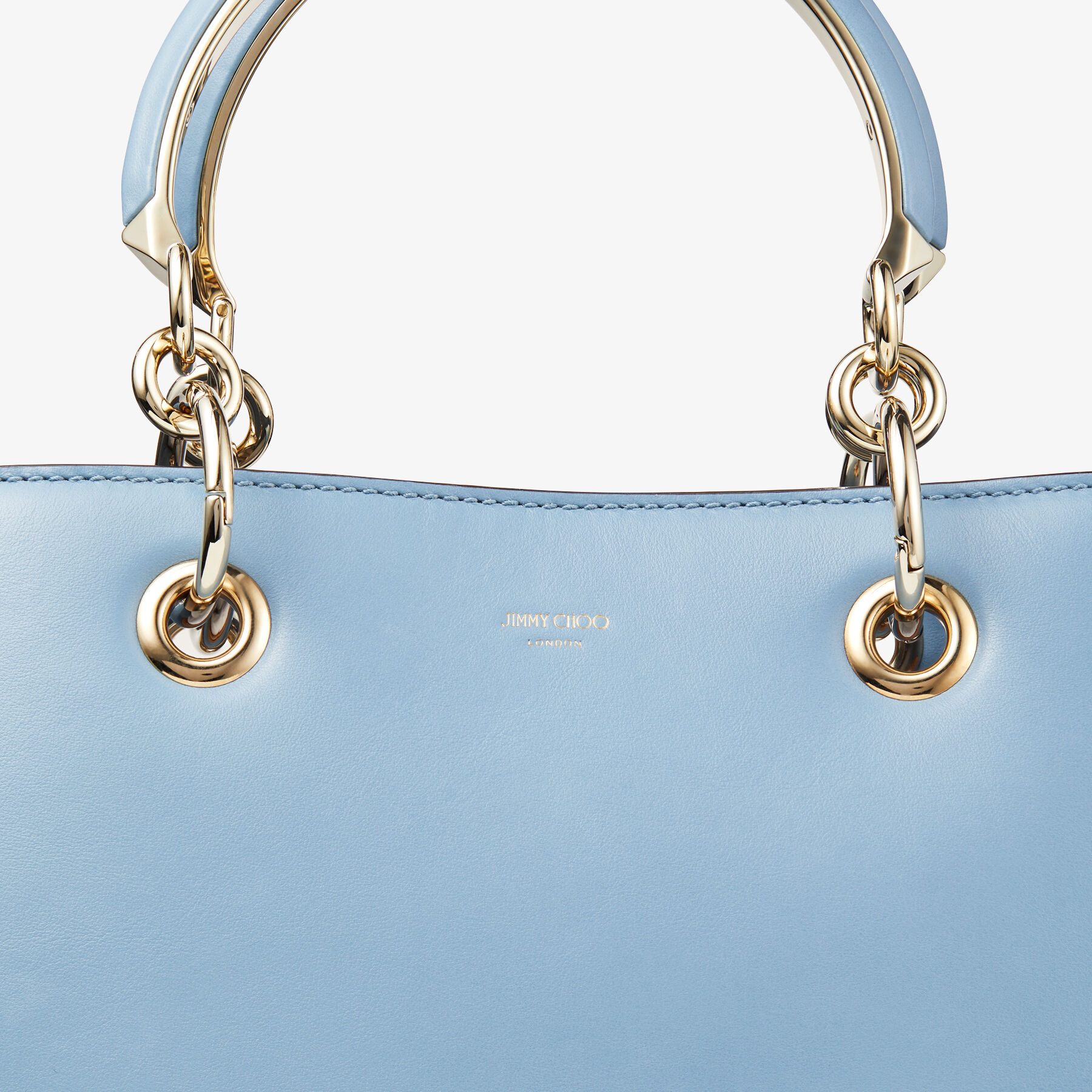パーティーバッグ JIMMY CHOO BON BON SOFT SHINY CALF HANDBAG BON BON TOTE/S | Smoky Blue Soft Shiny Calf Leather Tote Bag