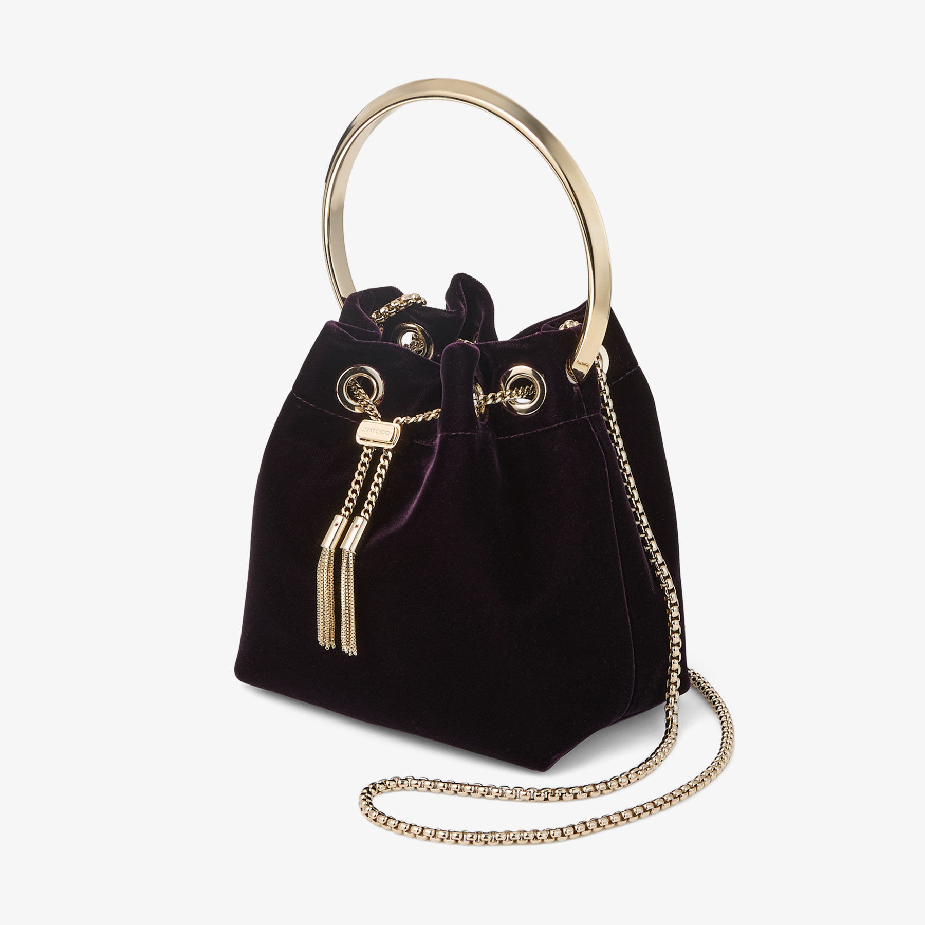 Bon Bon | Winter Bloom Velvet Handbag with Metal Handle | JIMMY CHOO