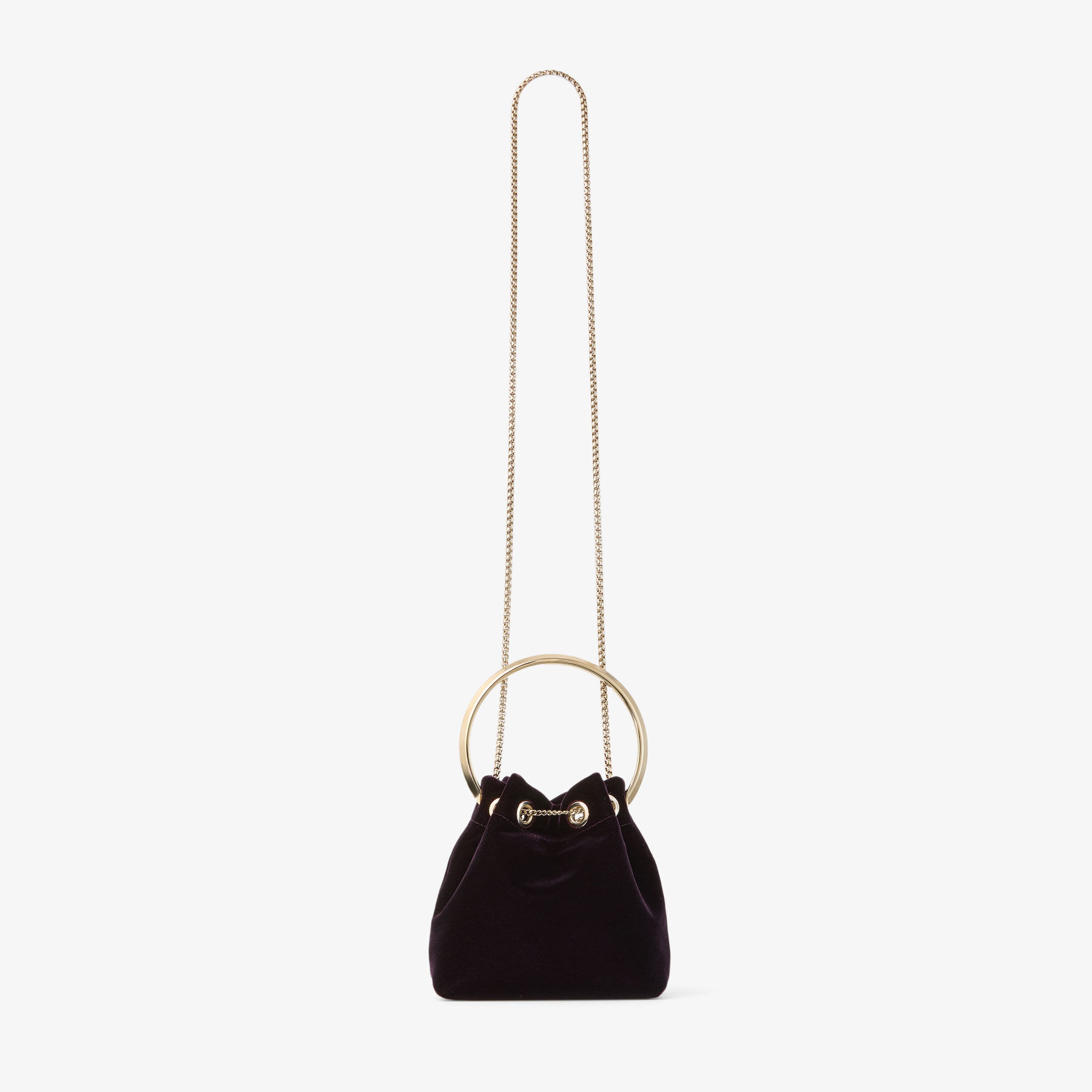 Bon Bon | Winter Bloom Velvet Handbag with Metal Handle | JIMMY CHOO