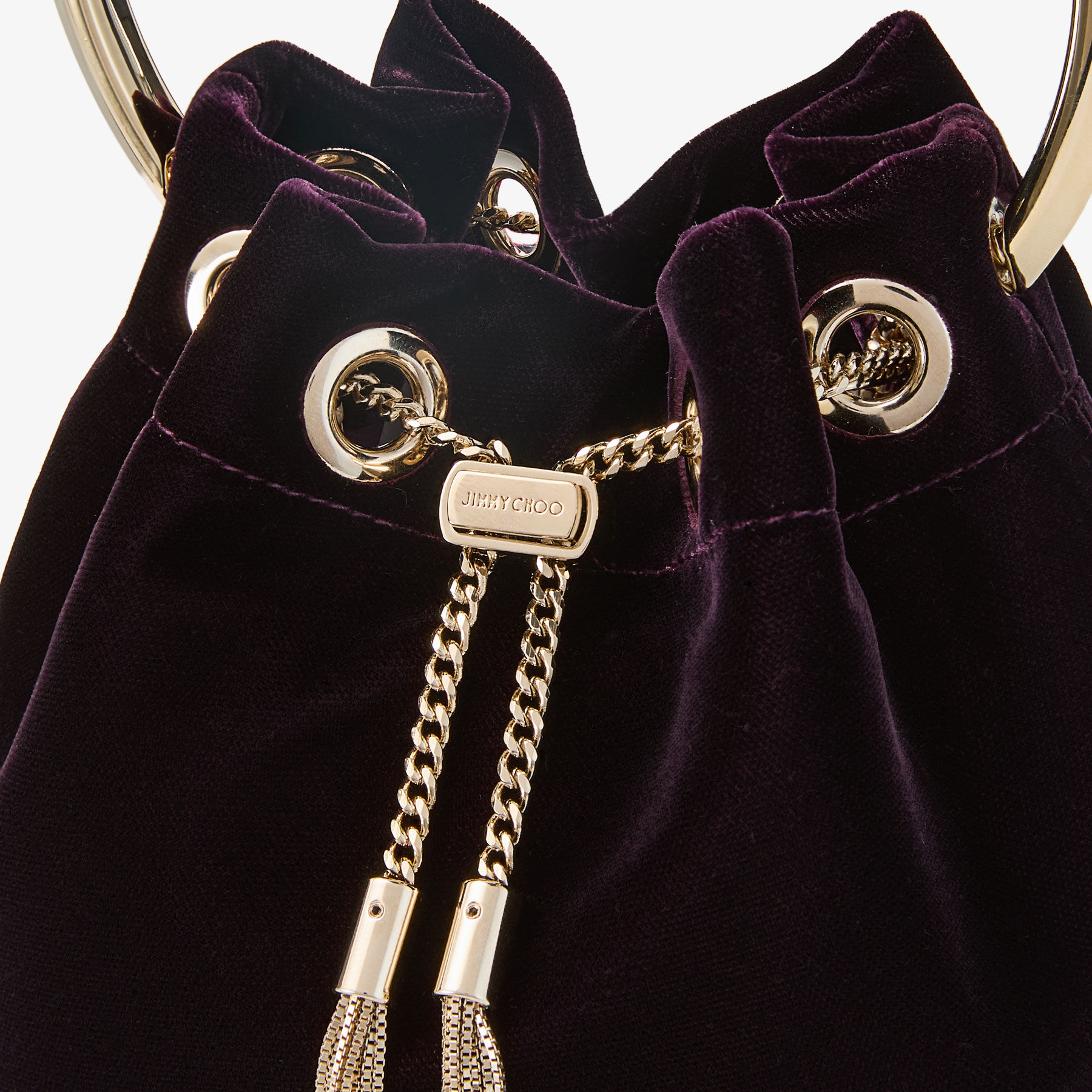 Bon Bon | Winter Bloom Velvet Handbag with Metal Handle | JIMMY CHOO