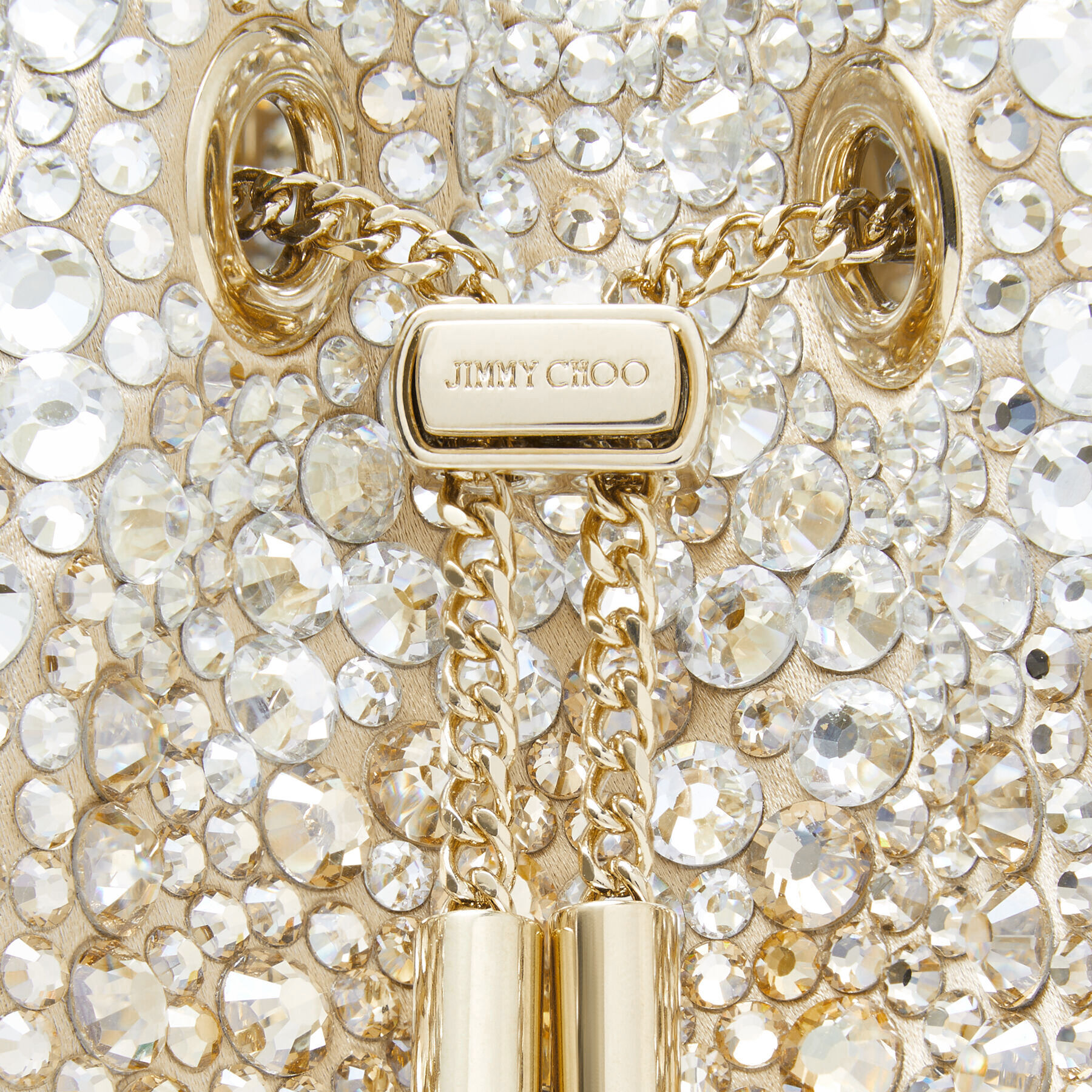 JIMMY CHOO NOA SATIN SHOULDER BAG WITH CRYSTALS