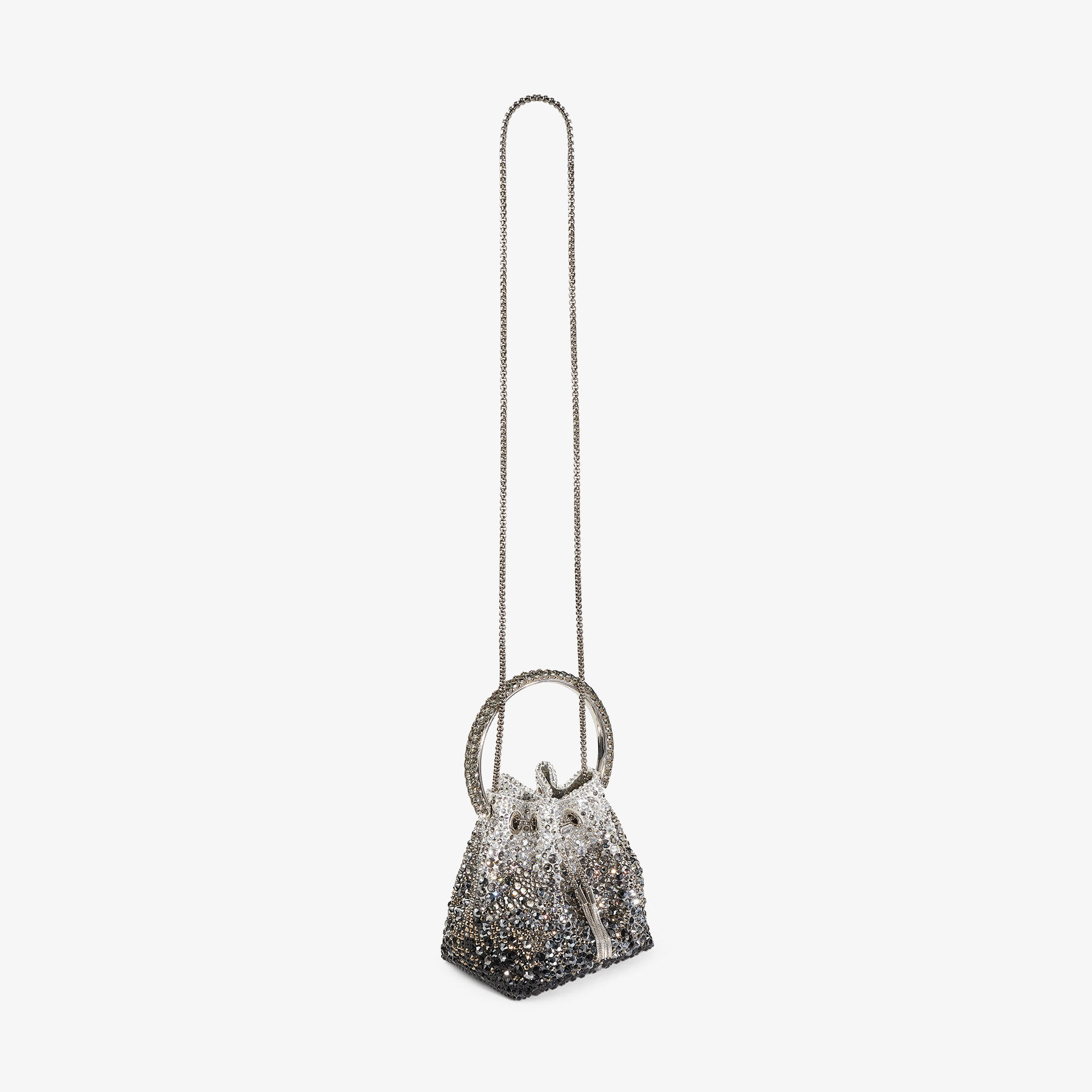 Number_i God_i BONチャーム☆即購入不可 BON BON | Black Satin Bag with Crystals | JIMMY CHOO