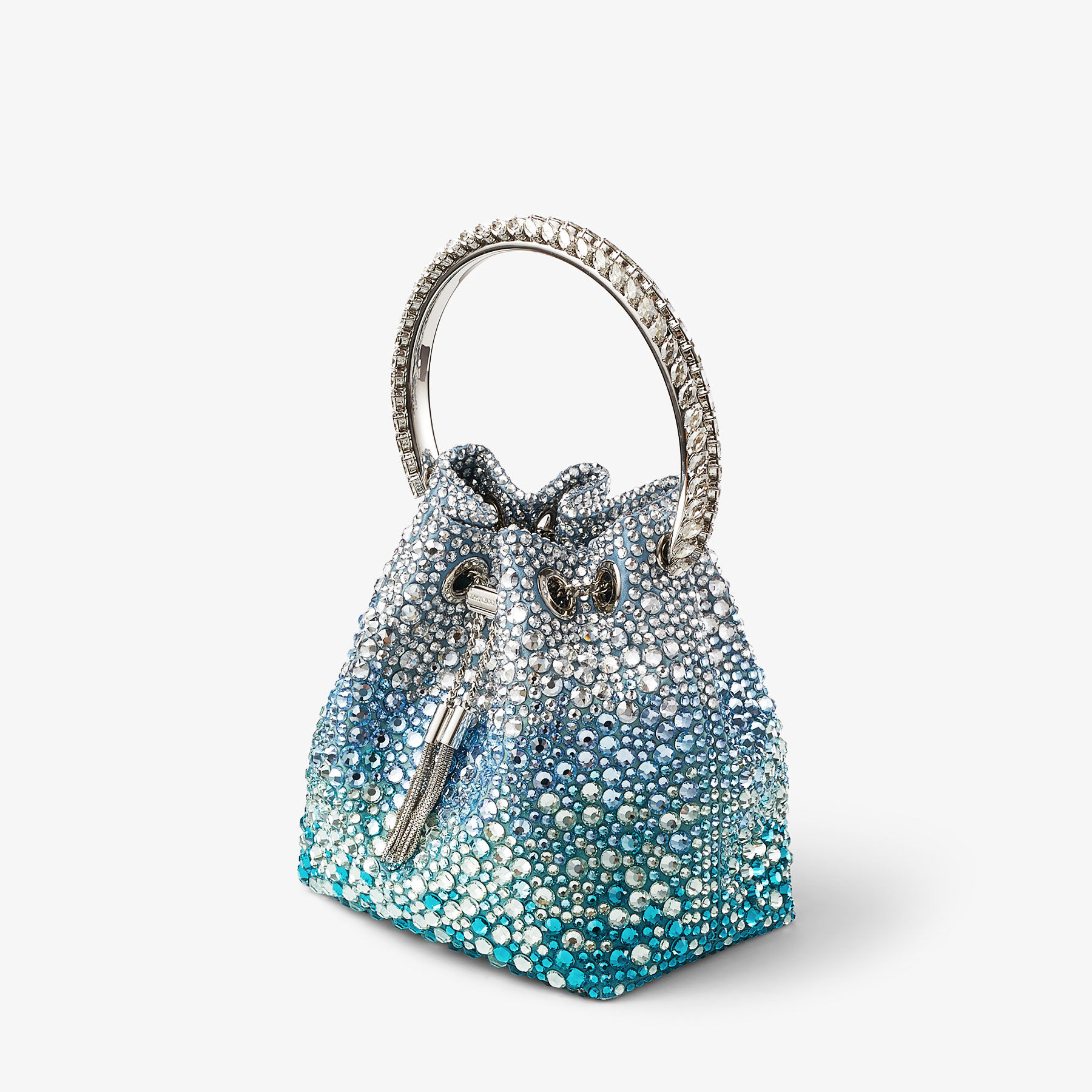 BON BON | Peacock Satin Bag with Crystals | Summer
