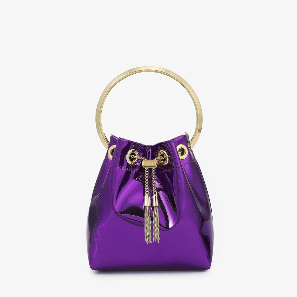BON BON | Cassis Mirror Fabric Mini Bag with Metal Handle