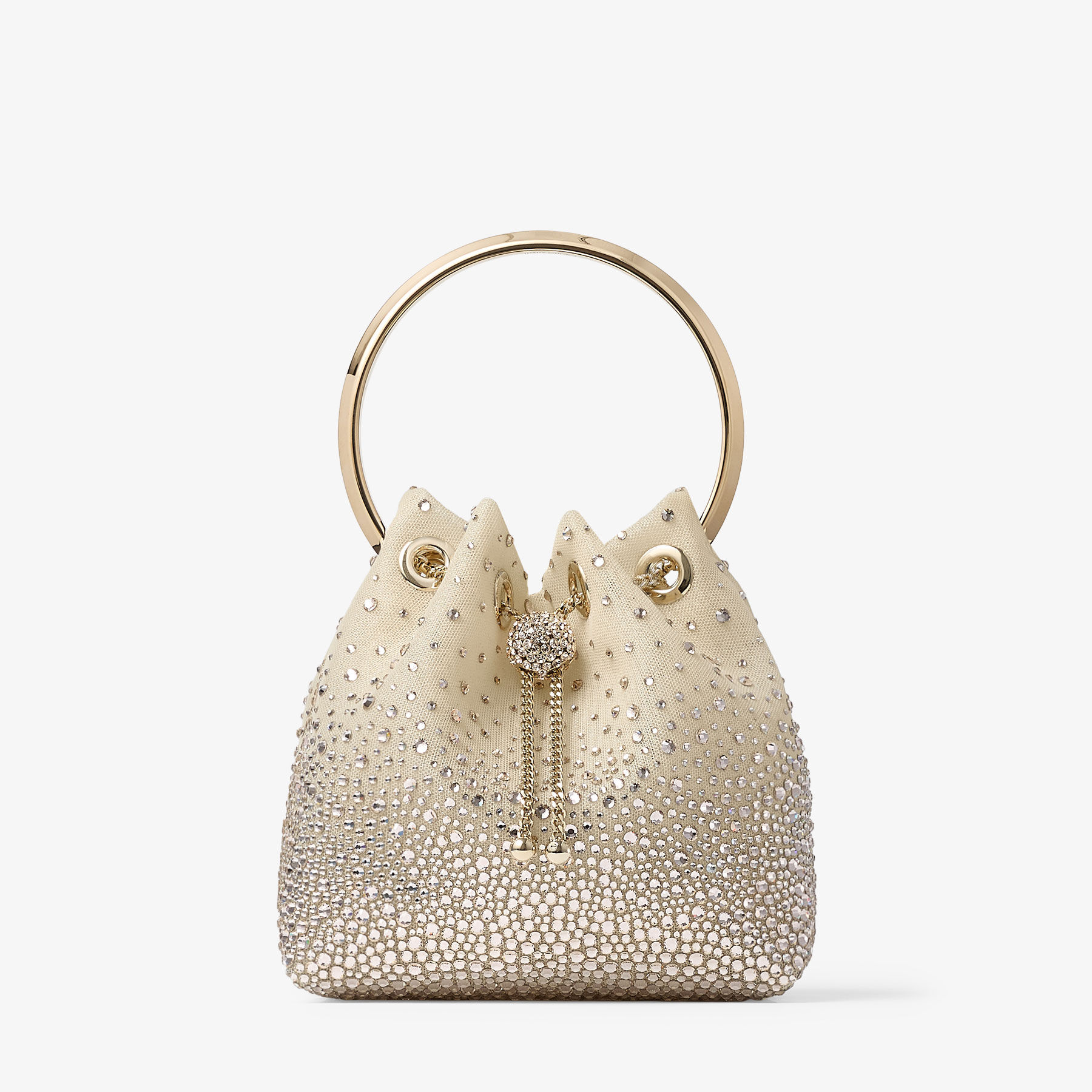 Bon Bon | Soft Light Gold Mesh Bucket Bag with Degrade Galaxy