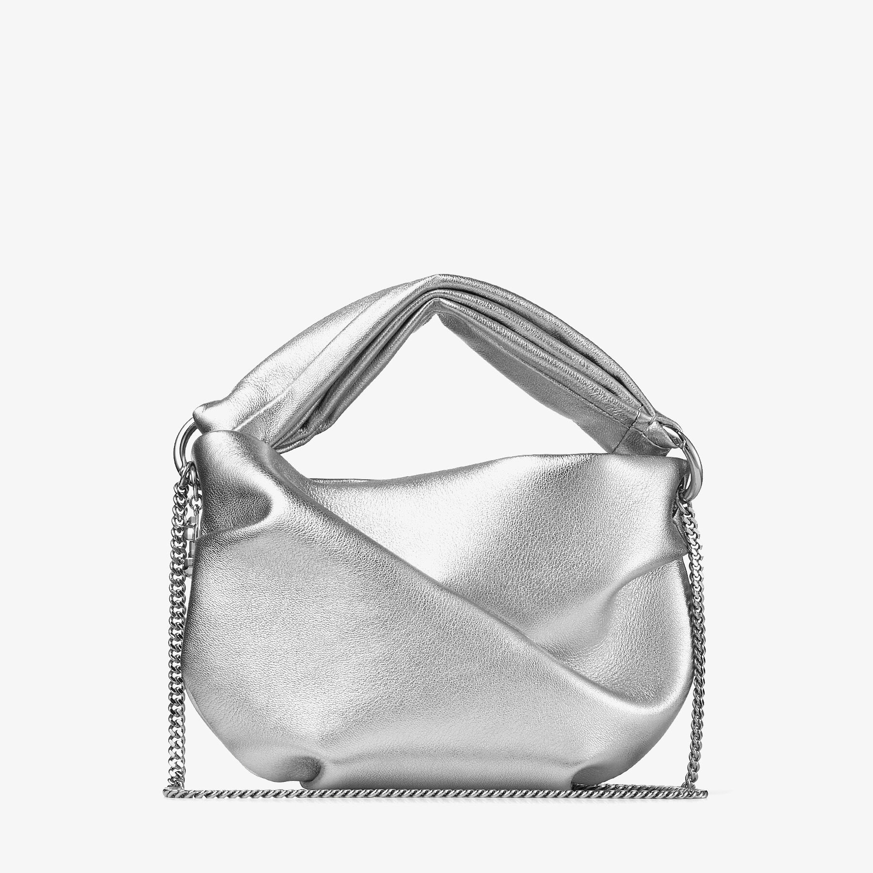 ★HPLLY LOVES LOVE★ Bonny Bag_Silver Silver Metallic Nappa Bag with Twisted Handle | BONNY