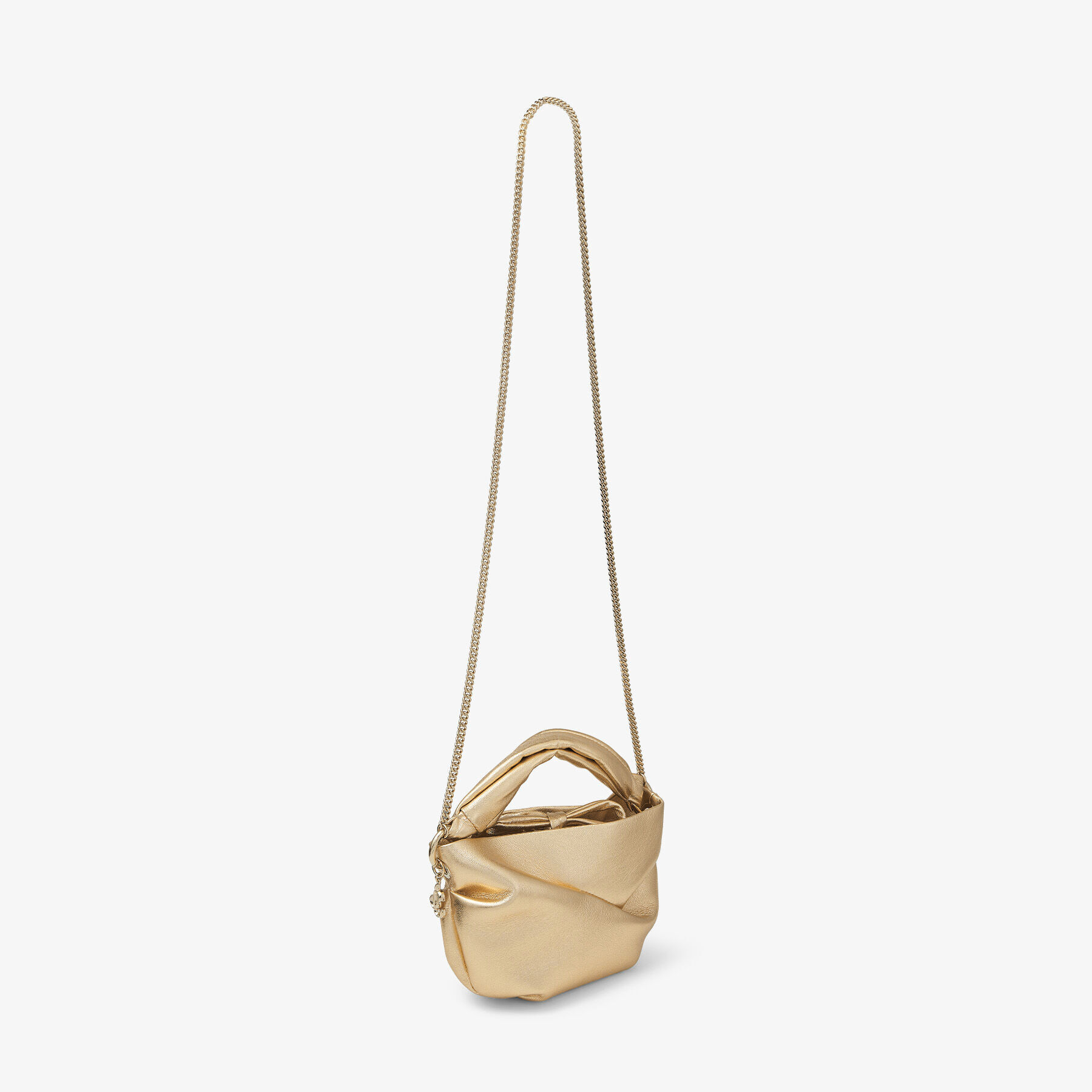 ★JIMMY CHOO★ BONNY Satin Top handle【完売前に!】 Black Satin Bag with Twisted Handle | BONNY | Winter 2021