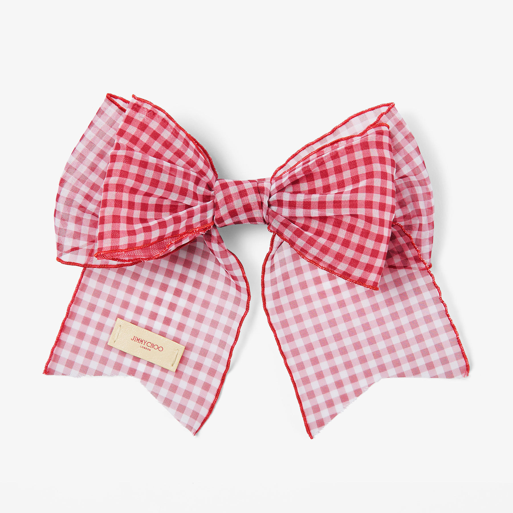 Bow Hair Clip | Ruby Red Mix Mini Gingham Organza Bow Hair Clip