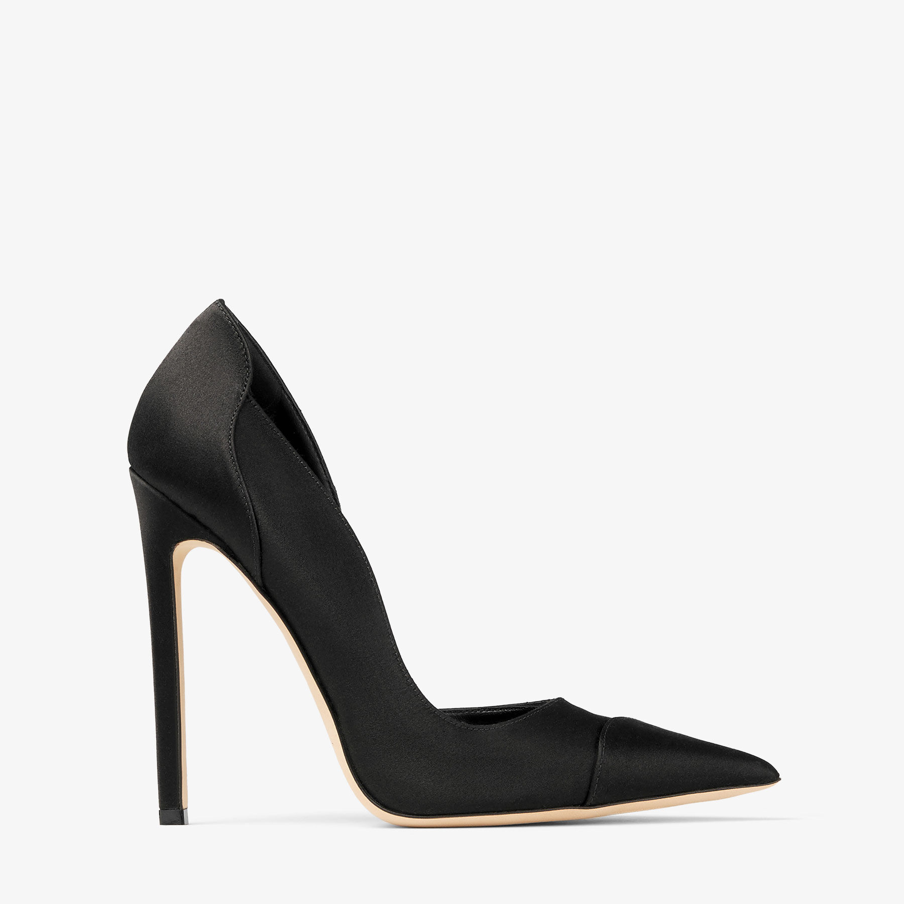 Brigitte 120 | Black Satin Pumps | JIMMY CHOO