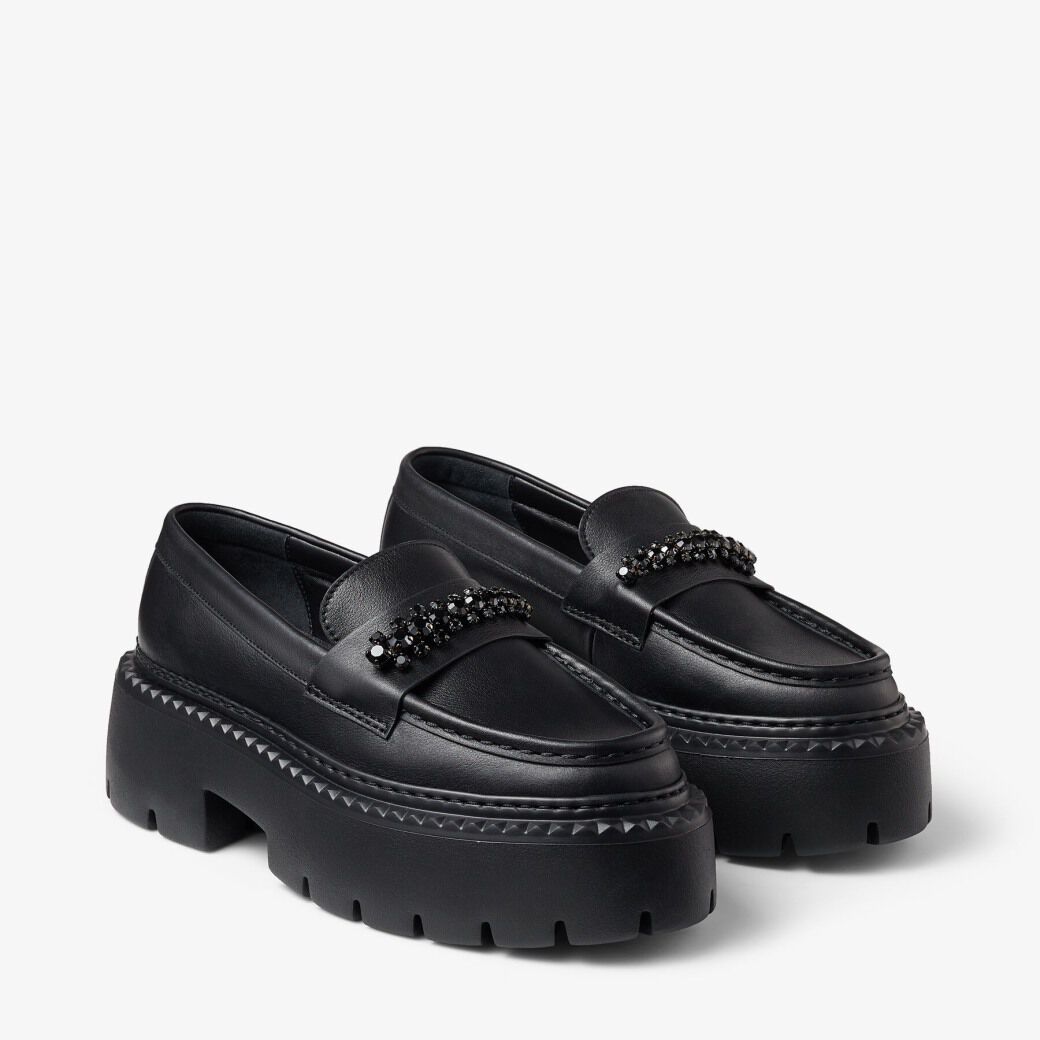 【お年玉セール特価】 BRYER LOAFER with Loafers Leather Calf Box Black | FLAT 靴