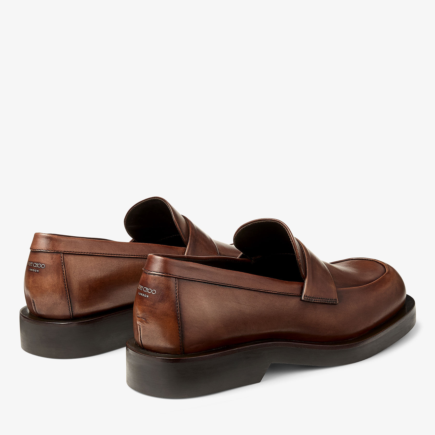 Buff Loafer | Mocha Burnished Leather Loafers | JIMMY CHOO